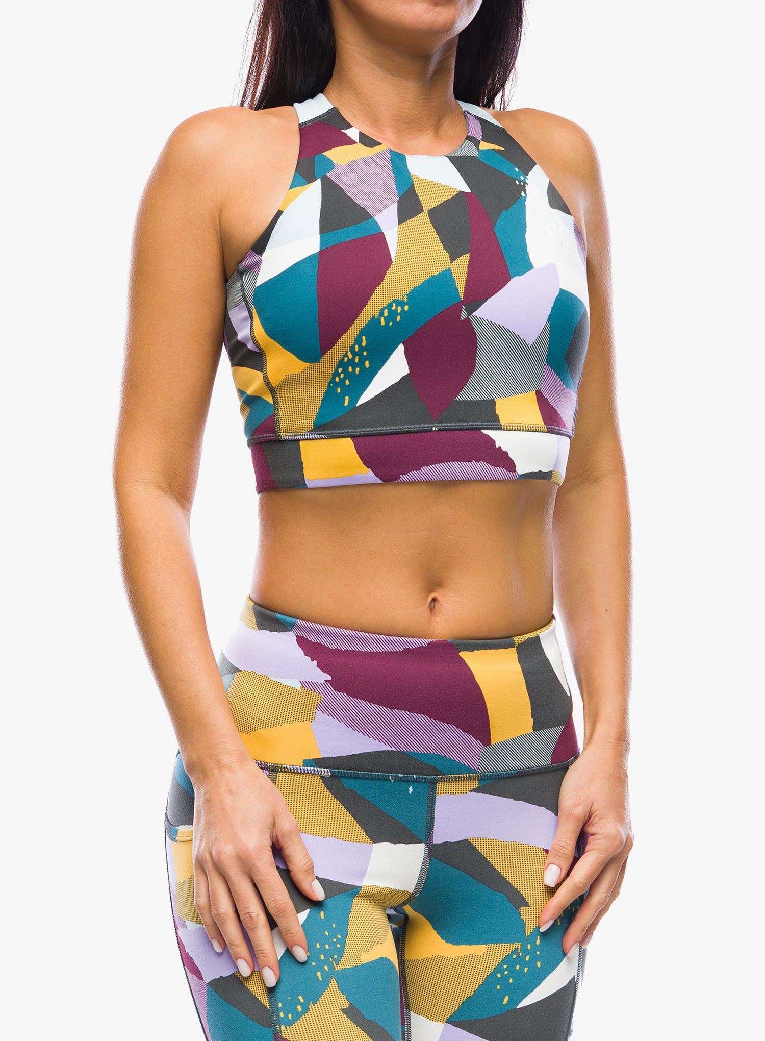 Športni nedrček Smartwool Active Crop Bra - twilight blue mosaic