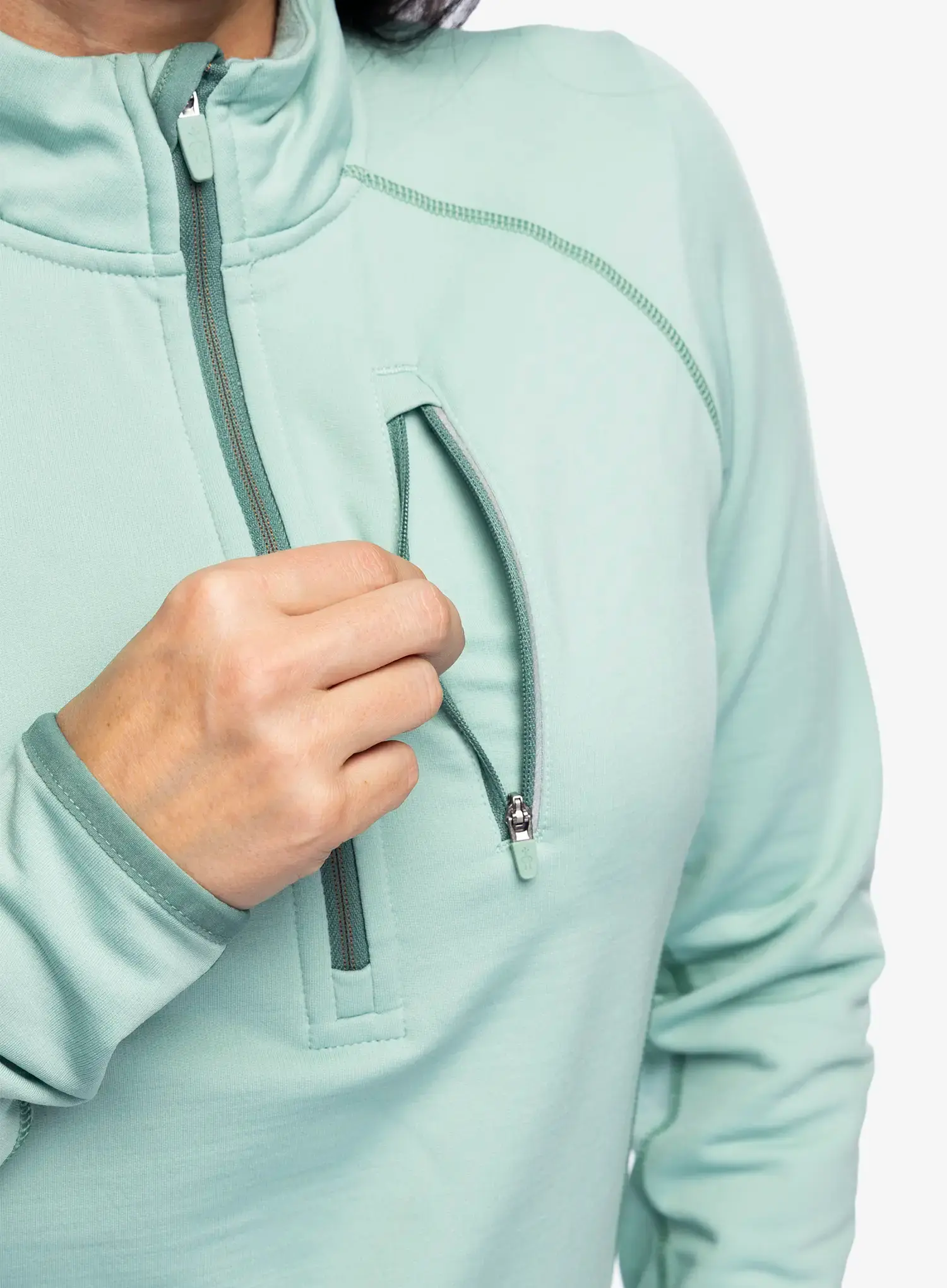 Ženska jopica Smartwool Active Fleece 1/2 Zip - arctic green