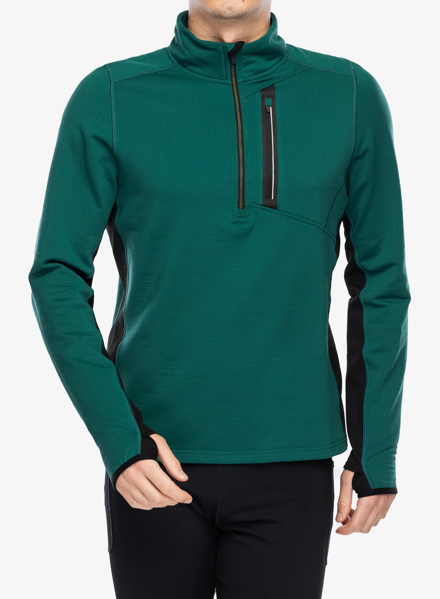 Puloverji brez kapuce Smartwool Active Fleece 1/2 Zip - evergreen