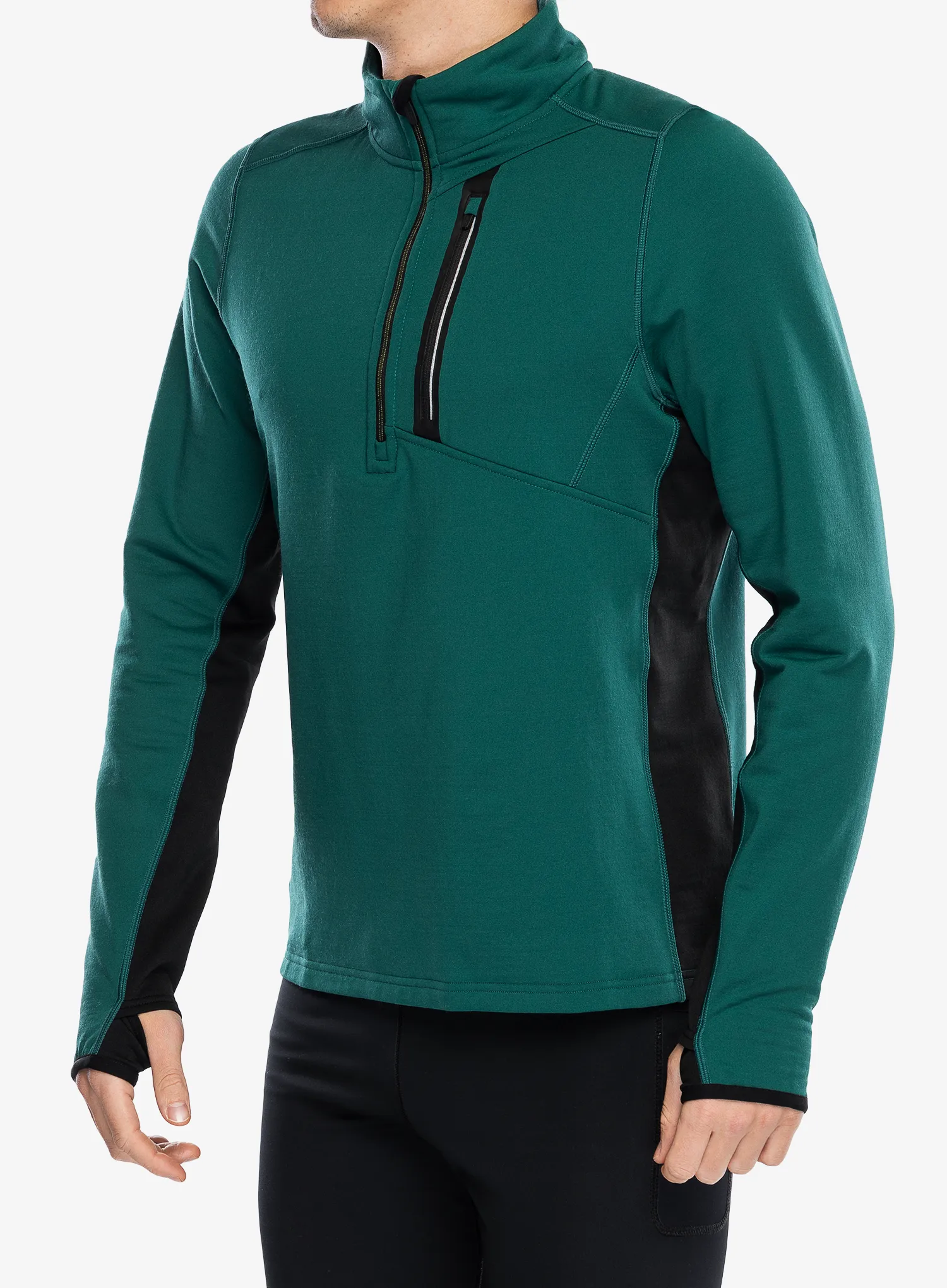 Puloverji brez kapuce Smartwool Active Fleece 1/2 Zip - evergreen