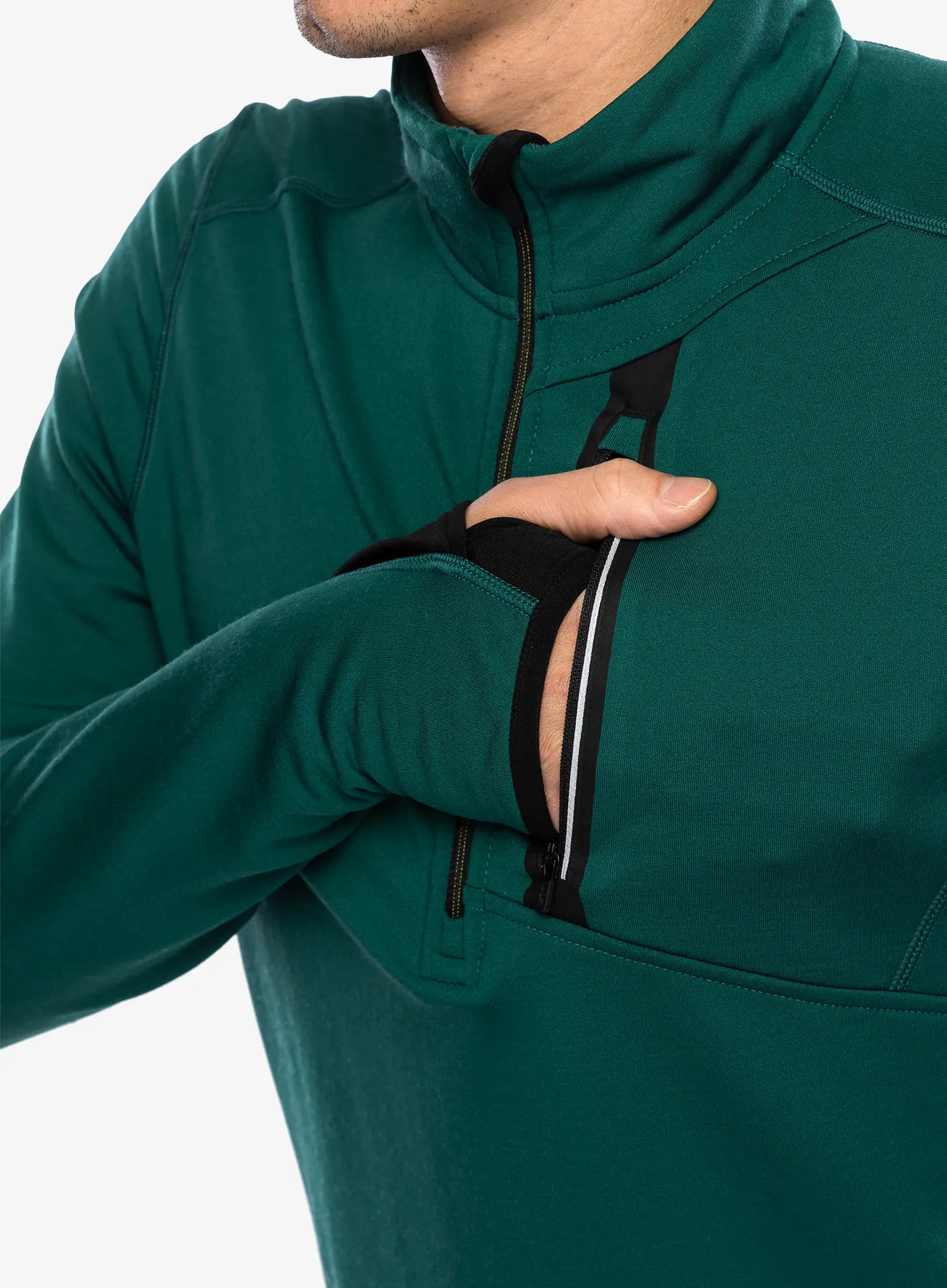 Puloverji brez kapuce Smartwool Active Fleece 1/2 Zip - evergreen