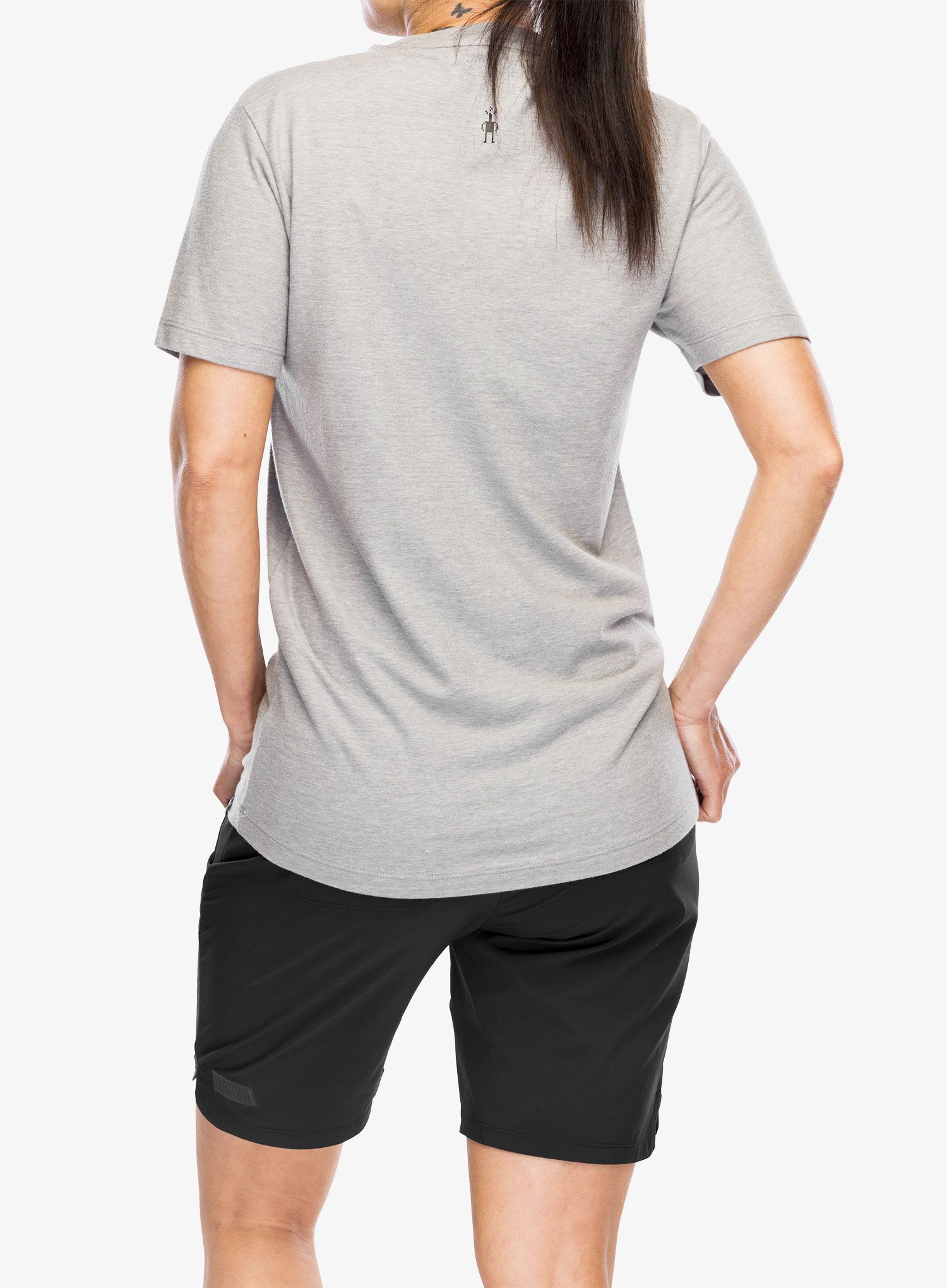 Majica s potiskom Smartwool Bear Label Graphic Short Sleeve Tee - light gray heather