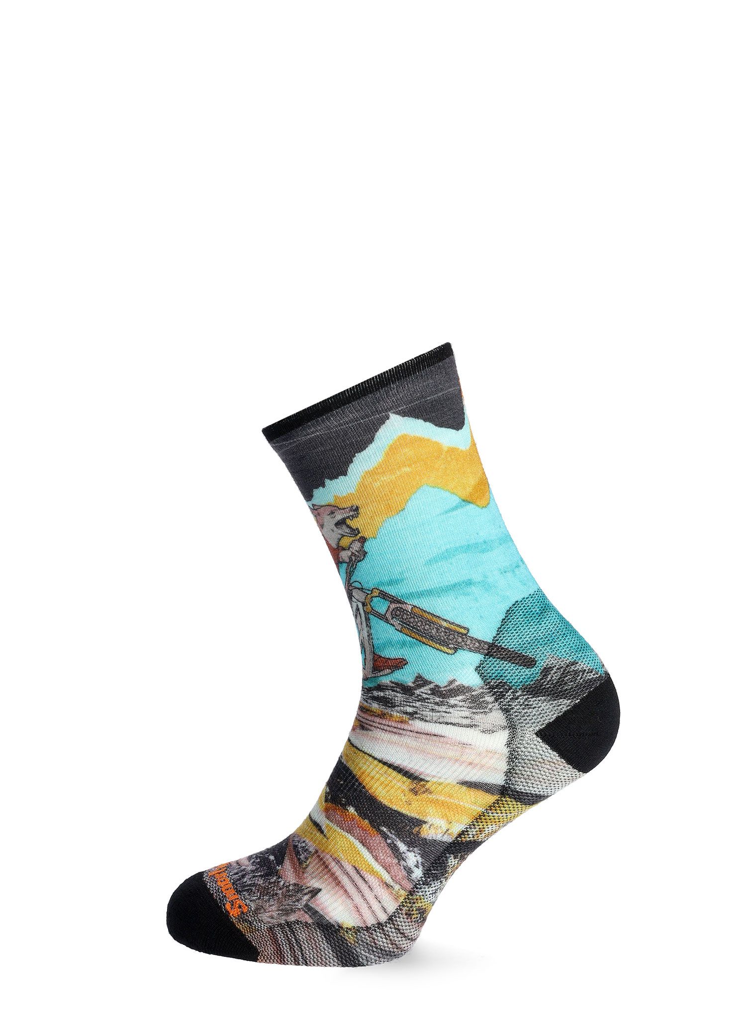 Kolesarske nogavice Smartwool Bike Zero Cushion Wolf Print Crew Socks - multi color