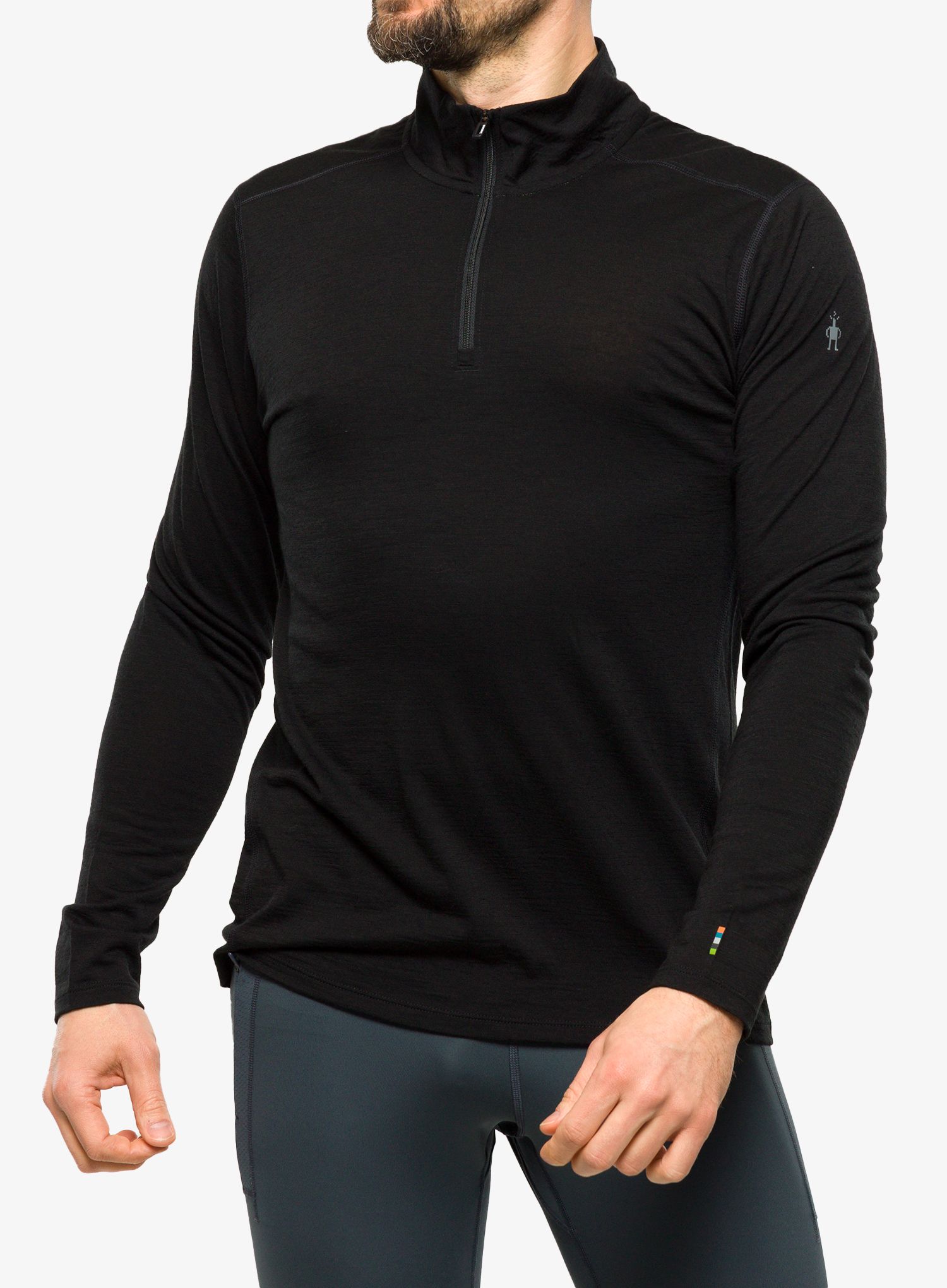 Termo flis jopa Smartwool Classic Merino Base Layer 1/4 Zip Boxed - black