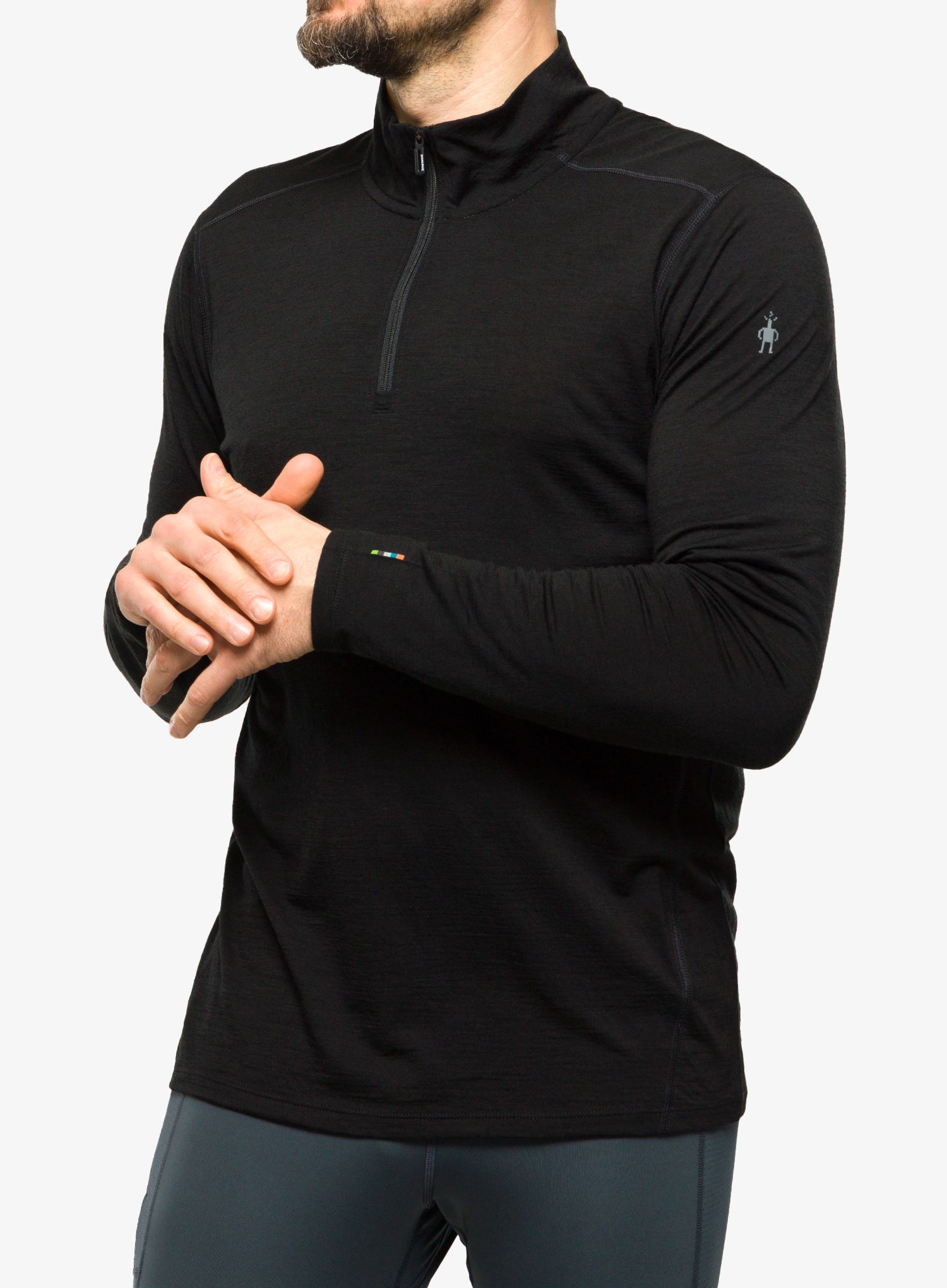 Termo flis jopa Smartwool Classic Merino Base Layer 1/4 Zip Boxed - black
