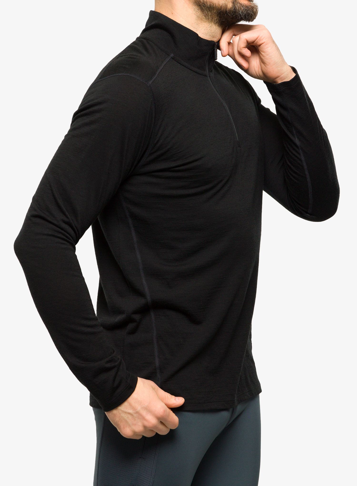 Termo flis jopa Smartwool Classic Merino Base Layer 1/4 Zip Boxed - black