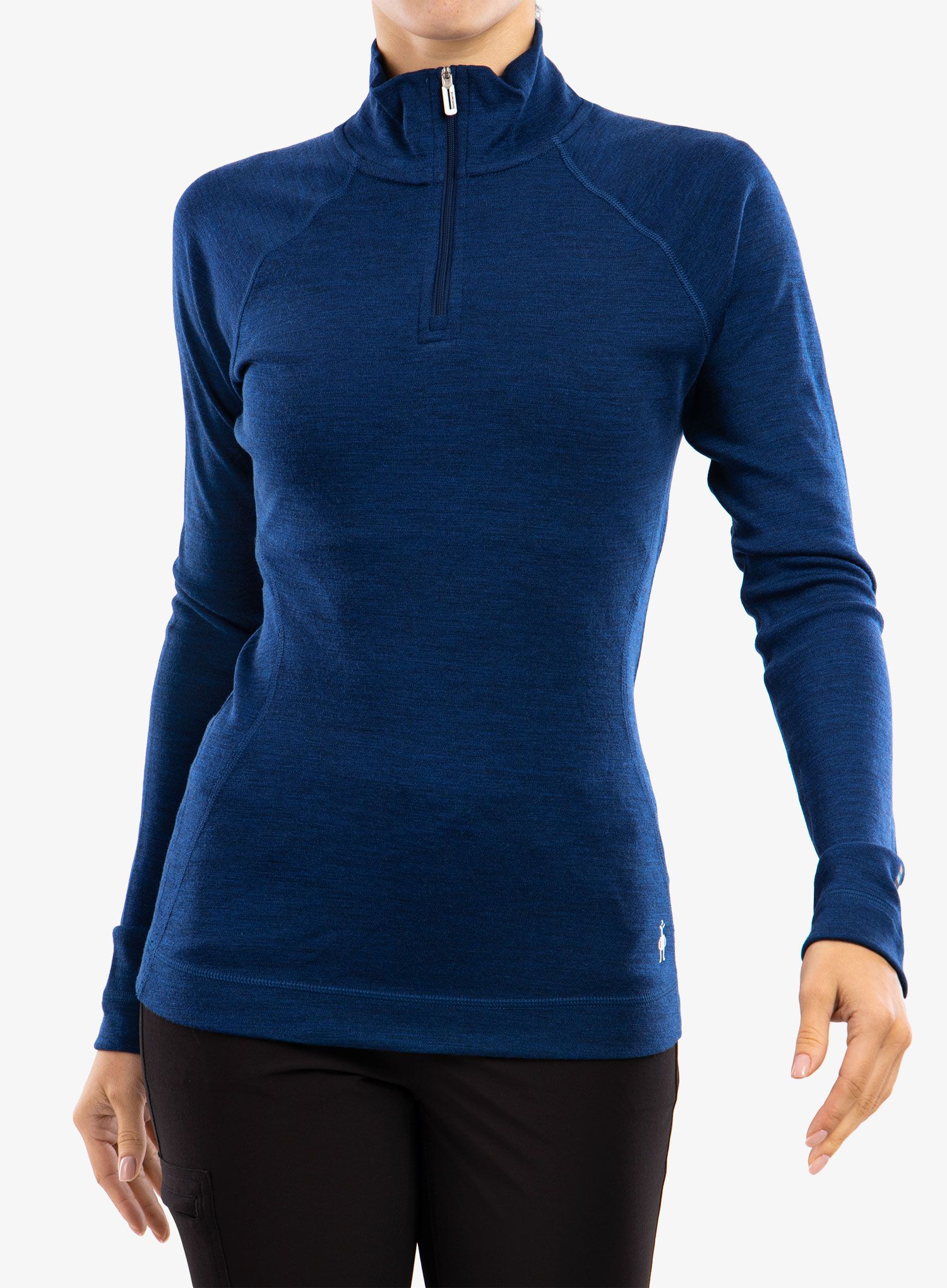 Ženska jopica Smartwool Classic Thermal Merino Base Layer 1/4 Zip Boxed - blueberry hill heather