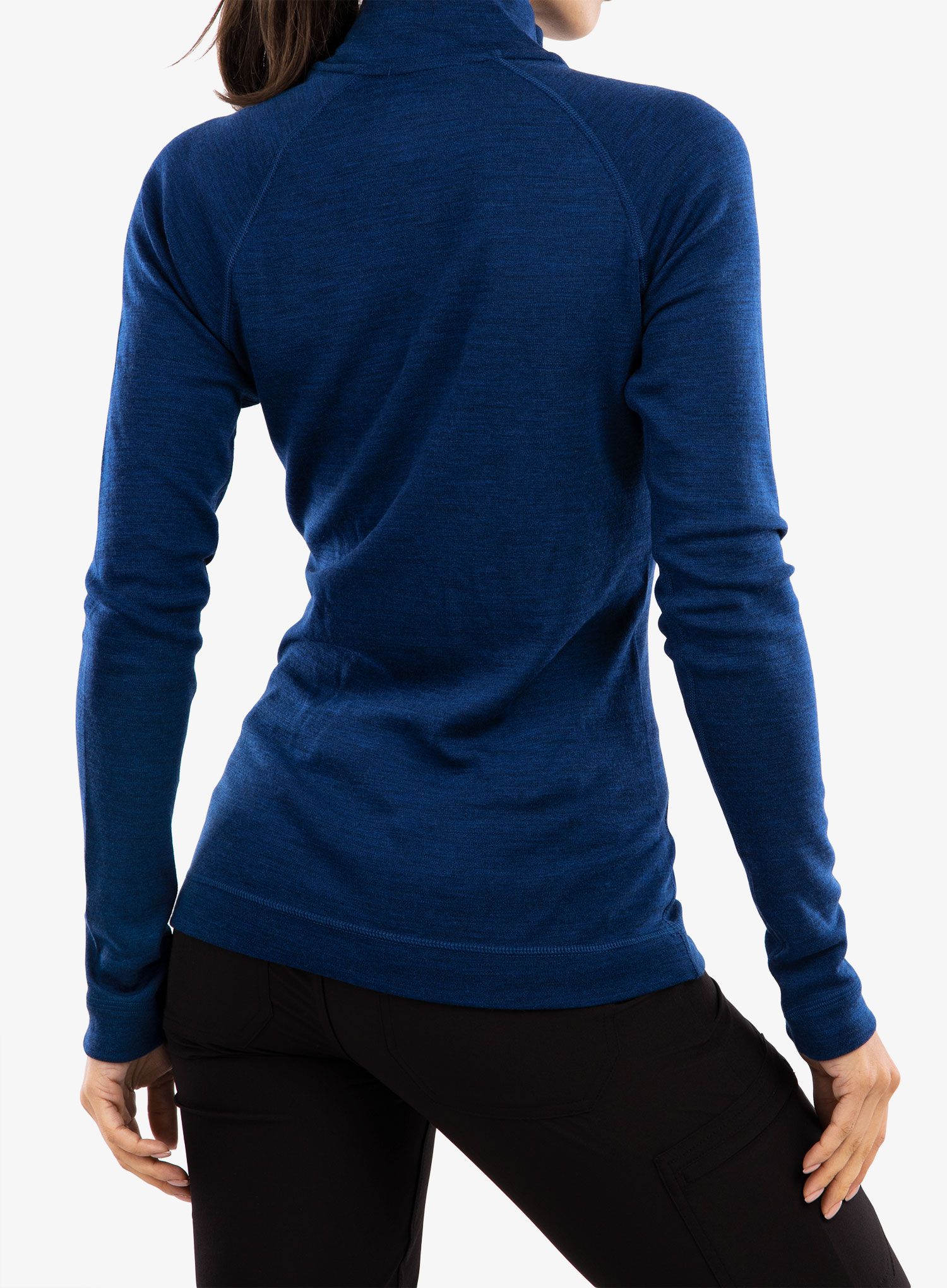 Ženska jopica Smartwool Classic Thermal Merino Base Layer 1/4 Zip Boxed - blueberry hill heather