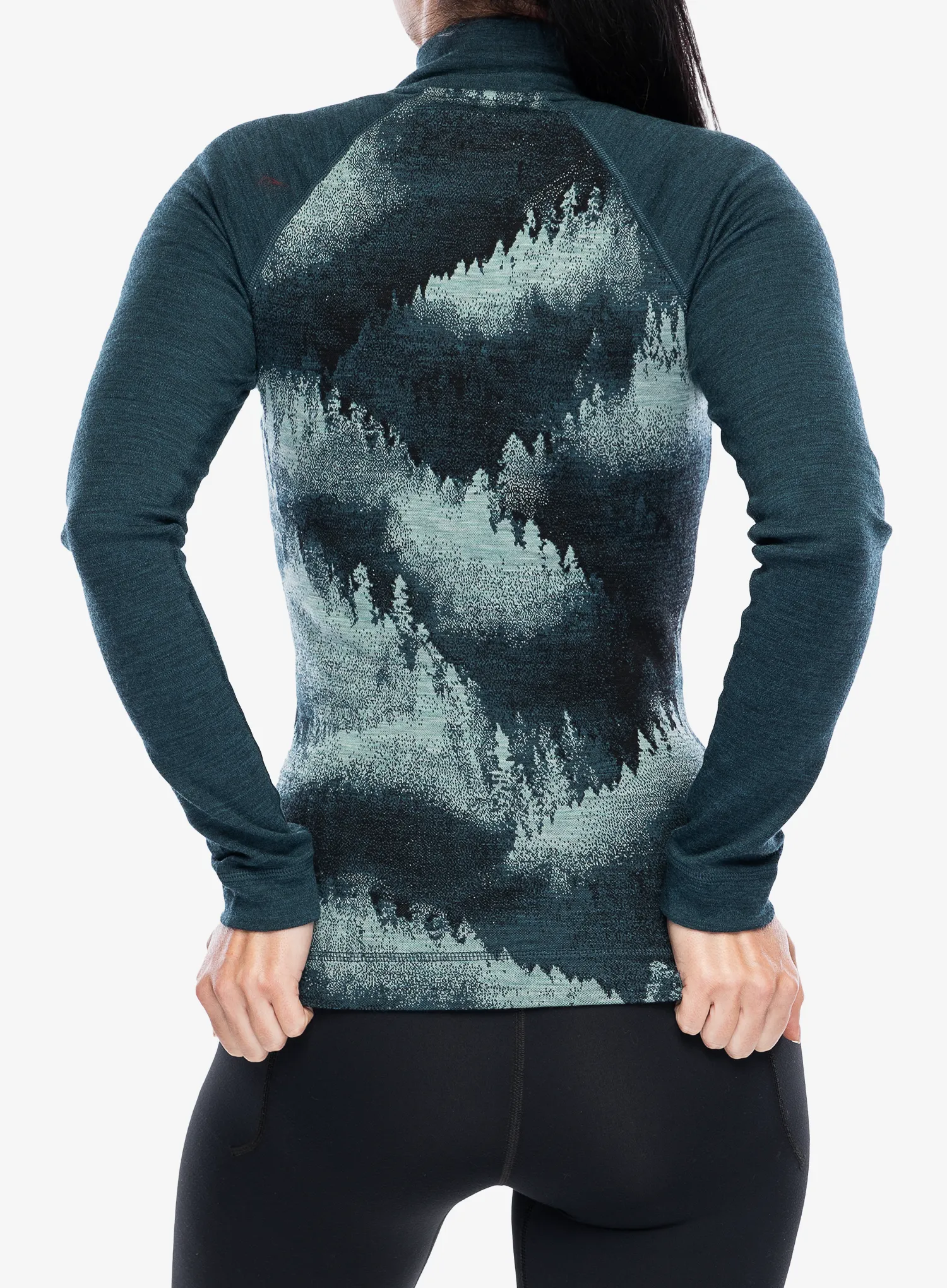 Ženska jopica Smartwool Classic Thermal Merino BL 1/4 Zip Boxed - twilight foggy pines
