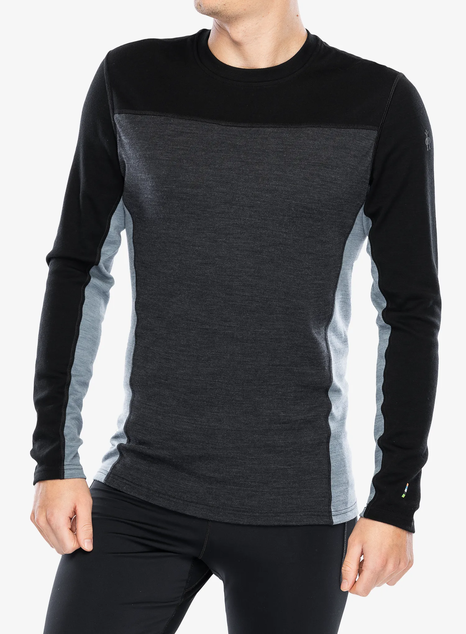 Termo flis jopa Smartwool Classic Thermal Merino BL Colorblock Crew Boxed - charcoal h/blk