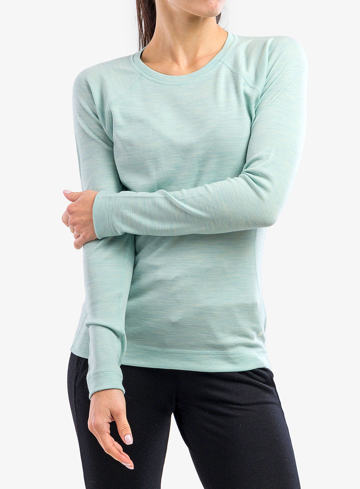 Ženska jopica Smartwool Classic Thermal Merino Base Layer Crew Boxed - bleached aqua h