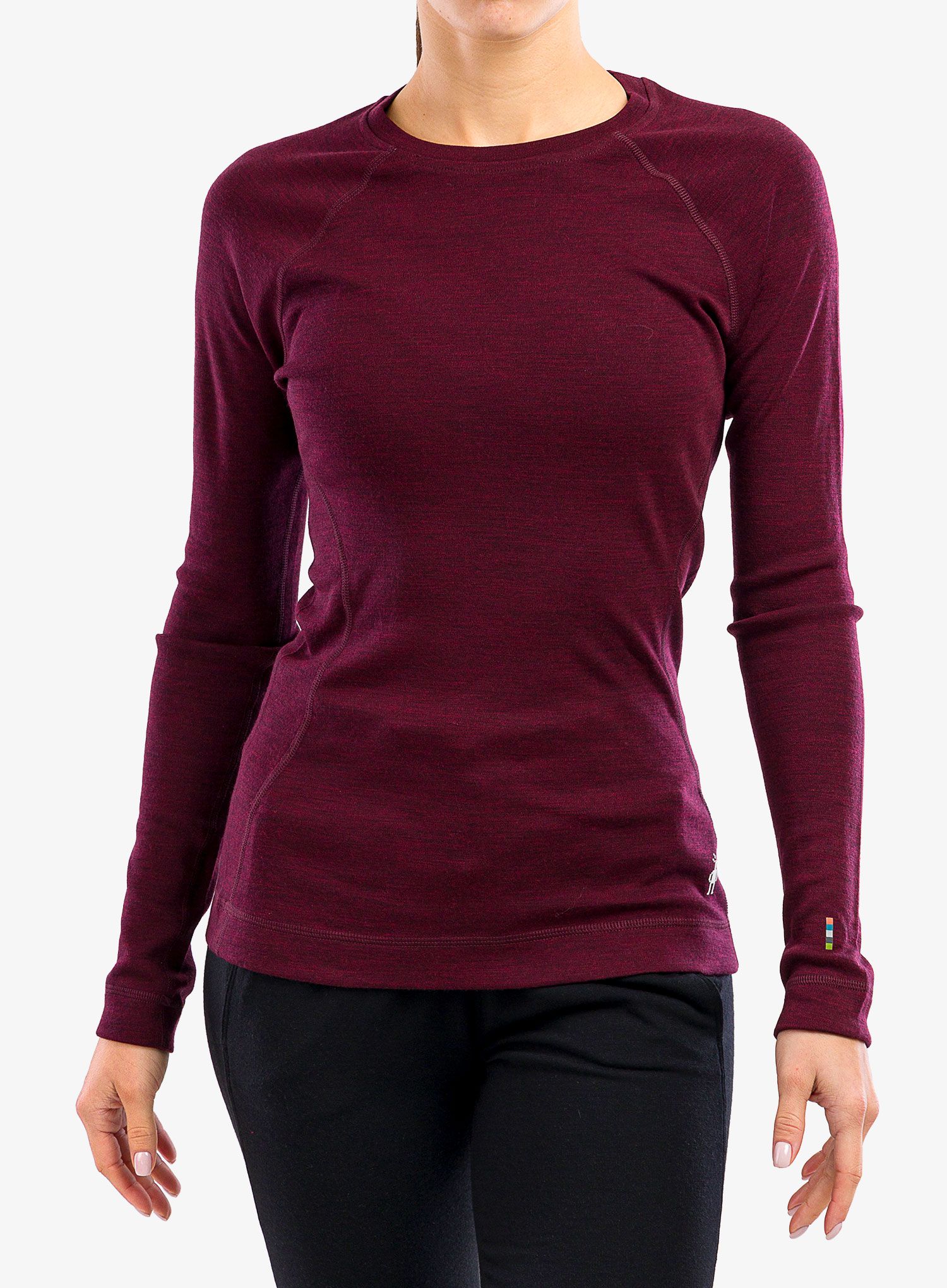 Termo flis jopa Smartwool Classic Thermal Merino Base Layer Crew Boxed - black cherry heather
