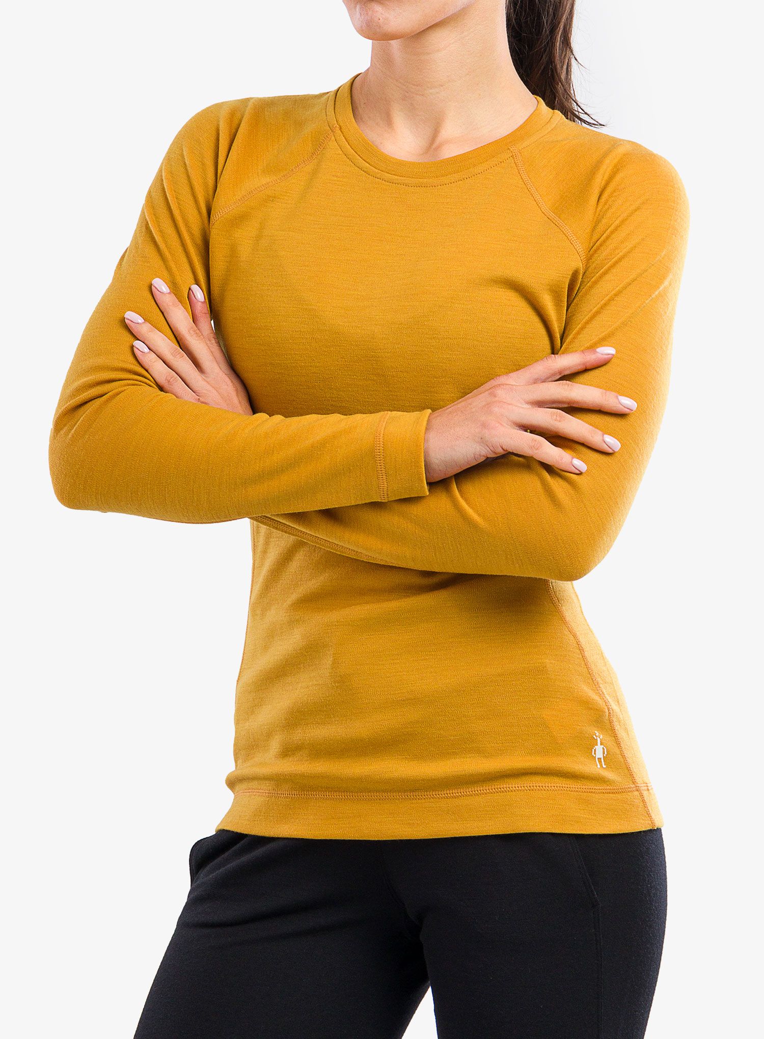 Ženska jopica Smartwool Classic Thermal Merino Base Layer Crew Boxed - honey gold heather