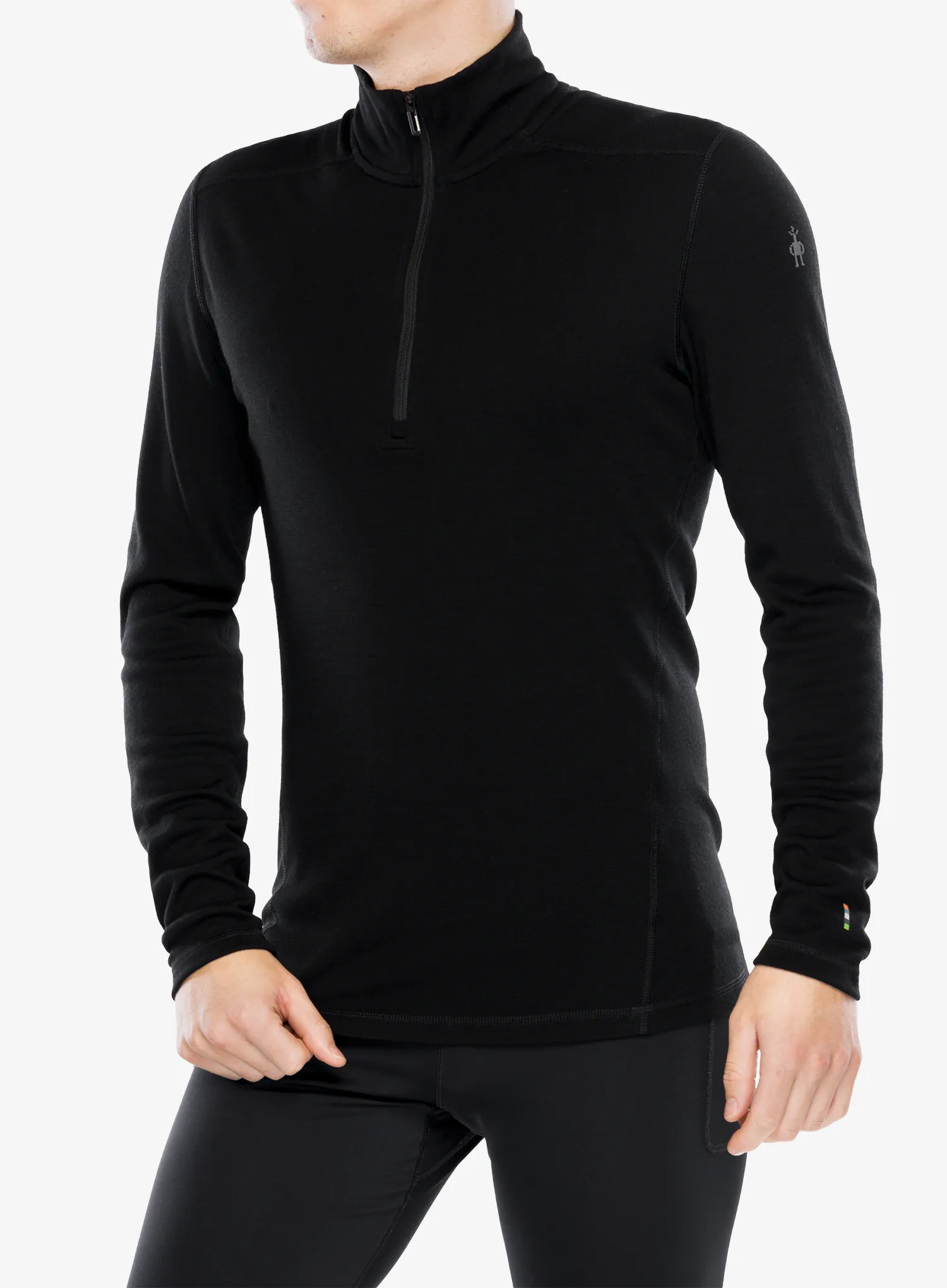 Termo flis jopa Smartwool Classic Thermal Merino Base Layer 1/4 Zip Boxed - black