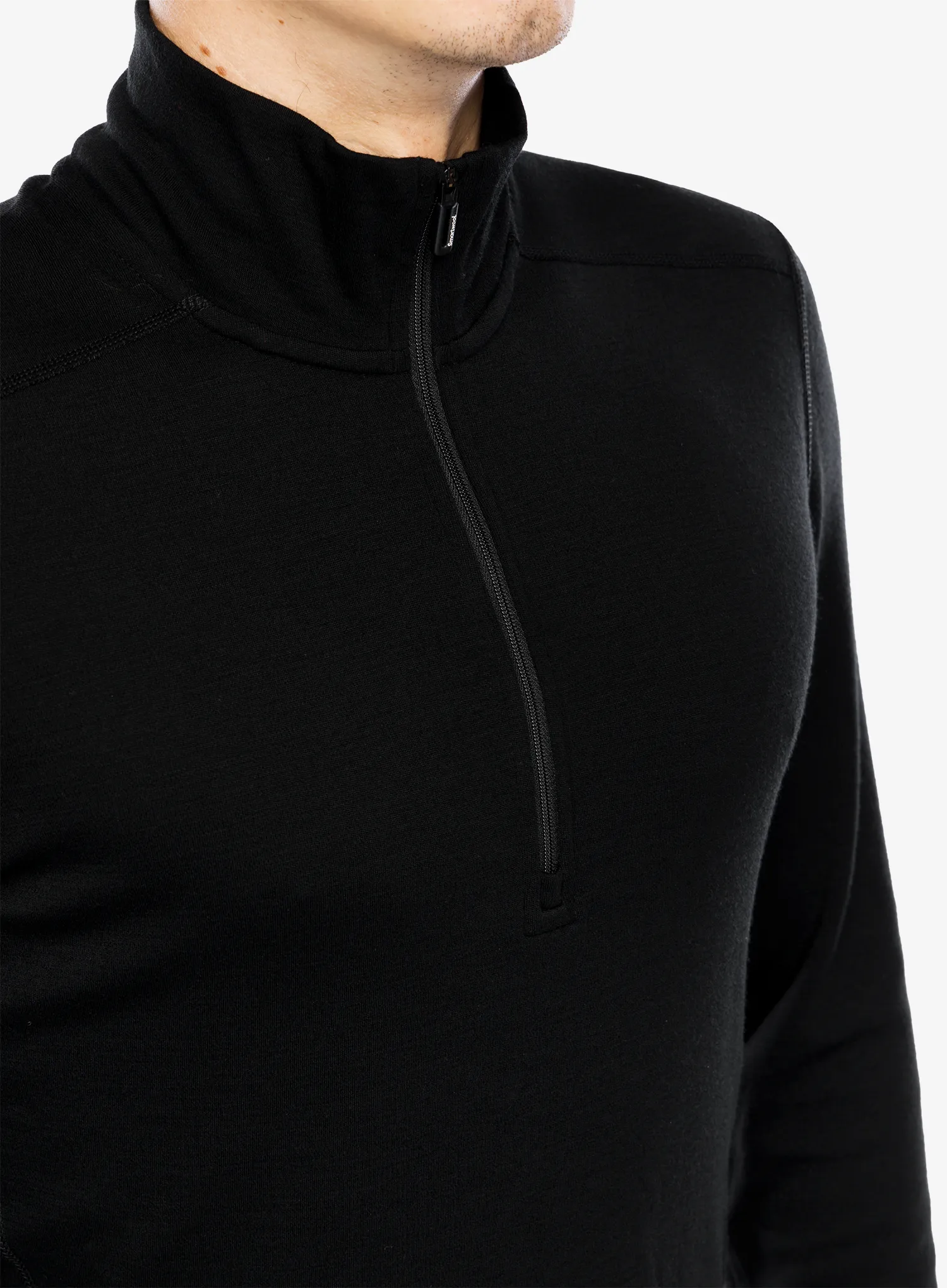 Termo flis jopa Smartwool Classic Thermal Merino Base Layer 1/4 Zip Boxed - black