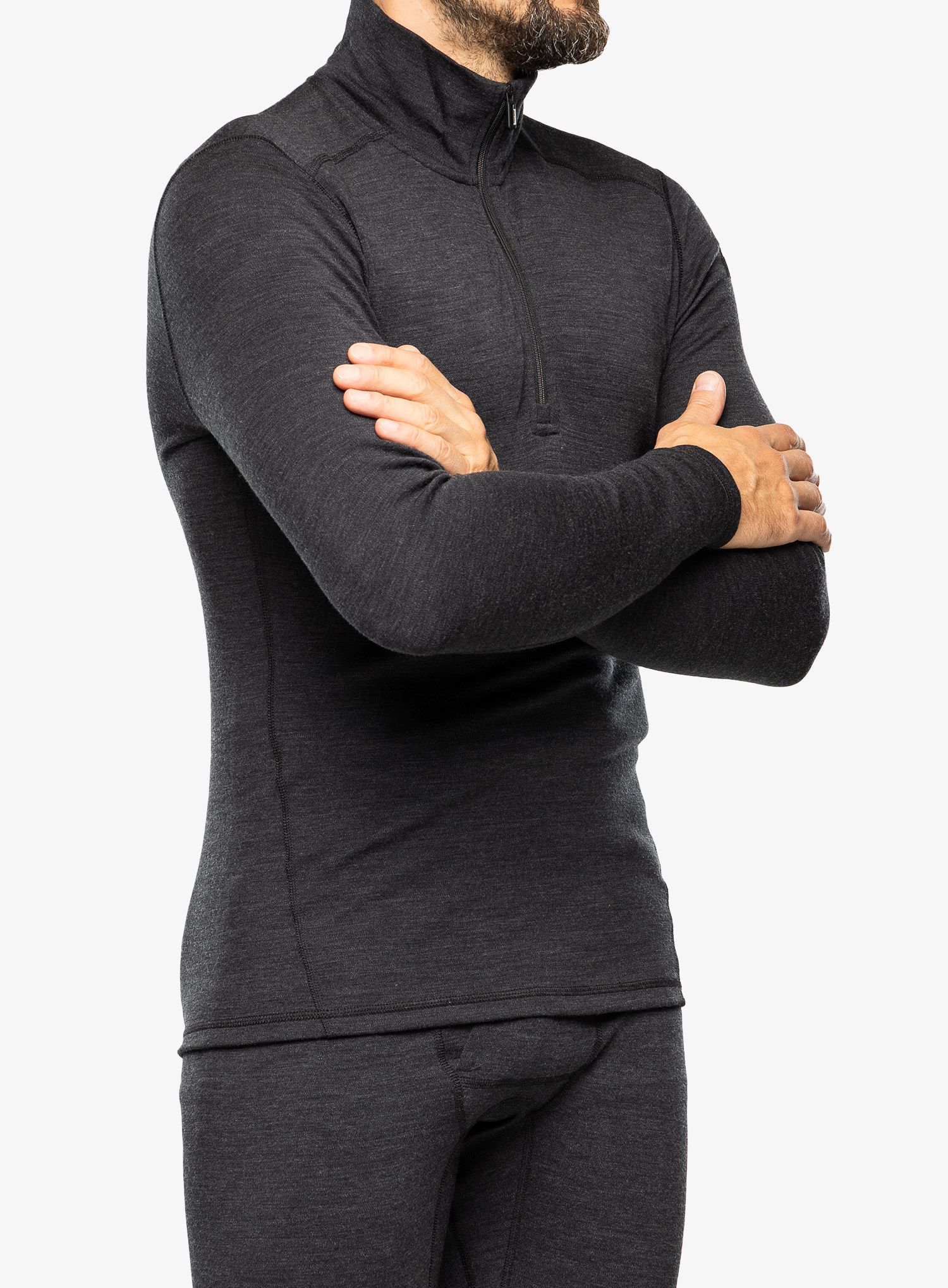 Termo flis jopa Smartwool Classic Thermal Merino Base Layer 1/4 Zip Boxed - charcoal heather