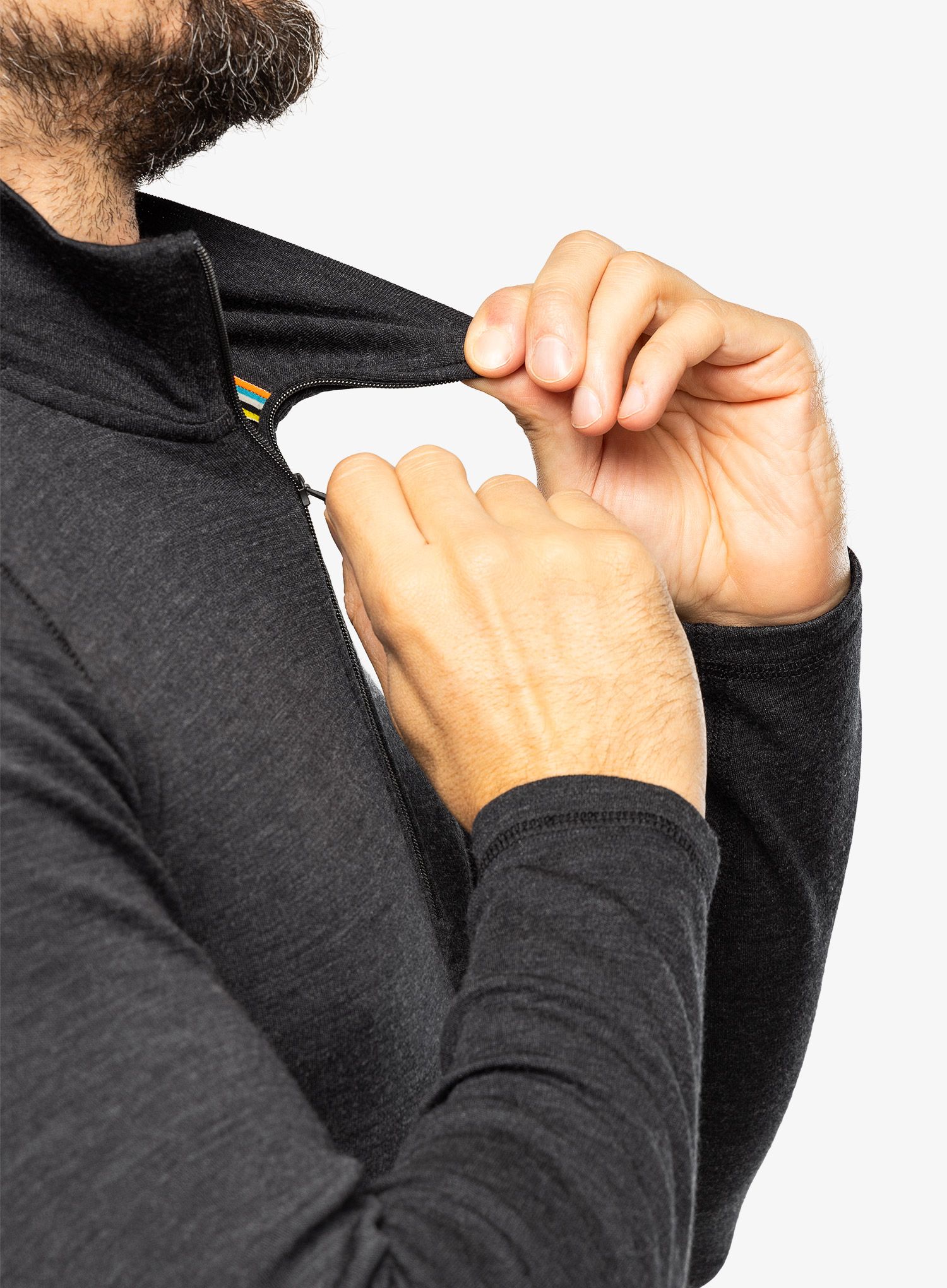 Termo flis jopa Smartwool Classic Thermal Merino Base Layer 1/4 Zip Boxed - charcoal heather
