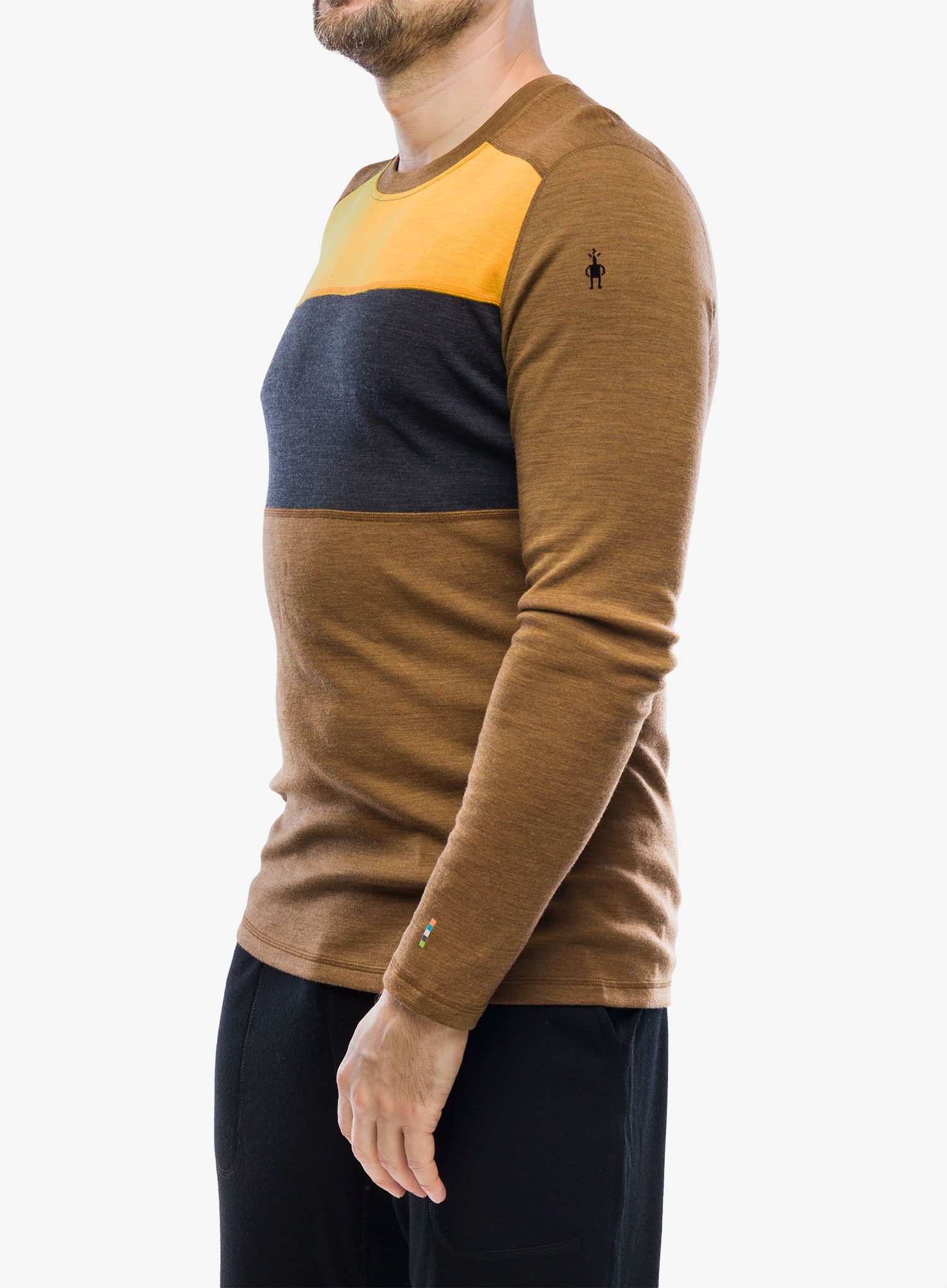 Termo flis jopa Smartwool Classic Thermal Merino Base Layer Colorblock Crew Boxed - fox brown heather