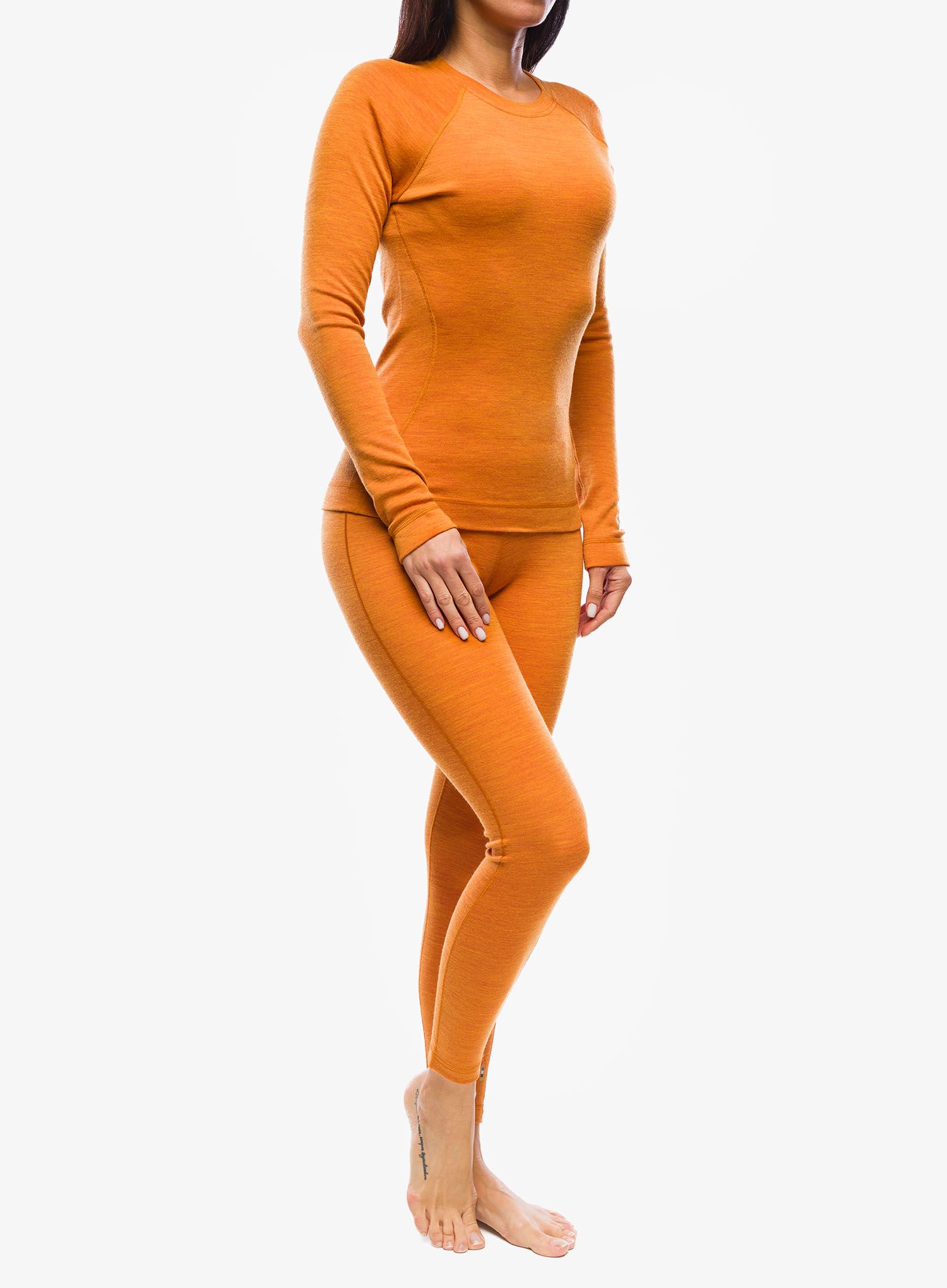 Ženska jopica Smartwool Classic Thermal Merino Base Layer Crew Boxed - marmalade heather