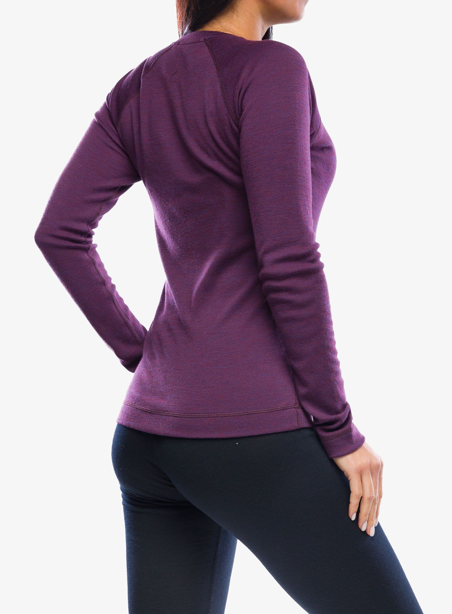 Ženska jopica Smartwool Classic Thermal Merino Base Layer Crew Boxed - purple iris heather