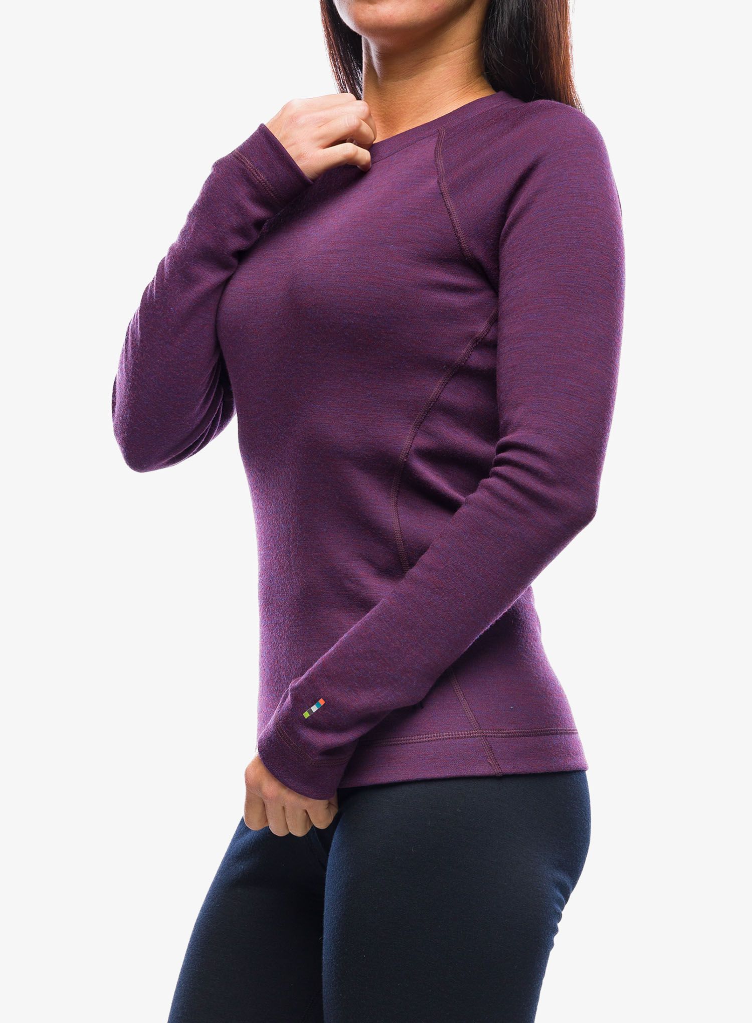 Ženska jopica Smartwool Classic Thermal Merino Base Layer Crew Boxed - purple iris heather