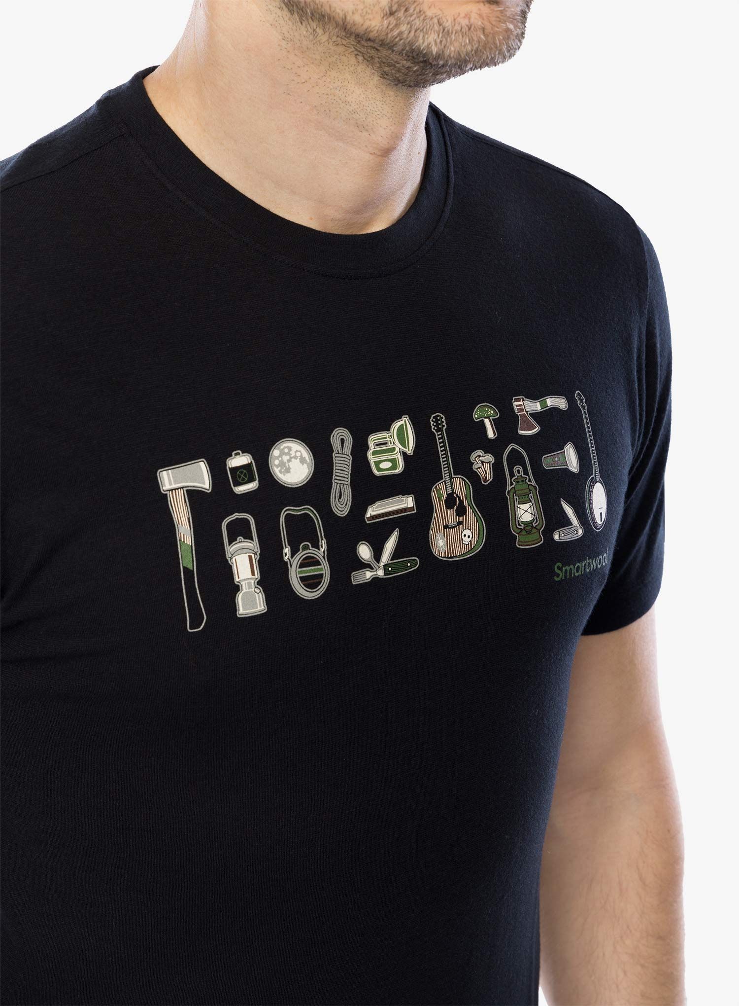 Merino majica Smartwool Gone Camping Graphic Short Sleeve Tee  - black