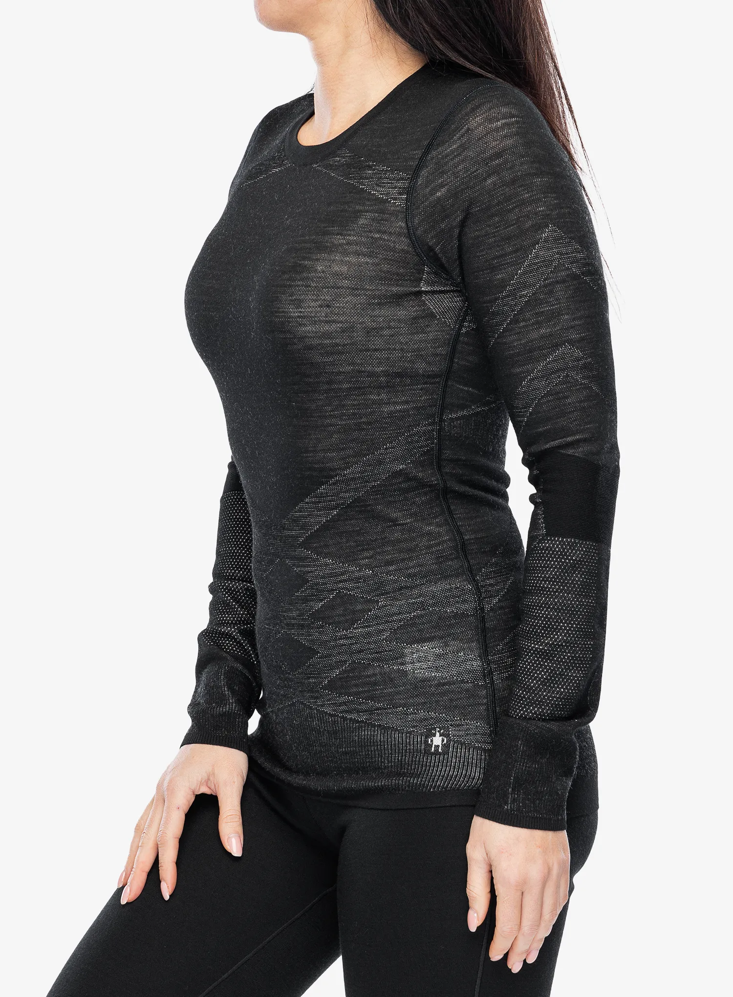 Ženska jopica Smartwool Intraknit Merino 200 Crew - black/white