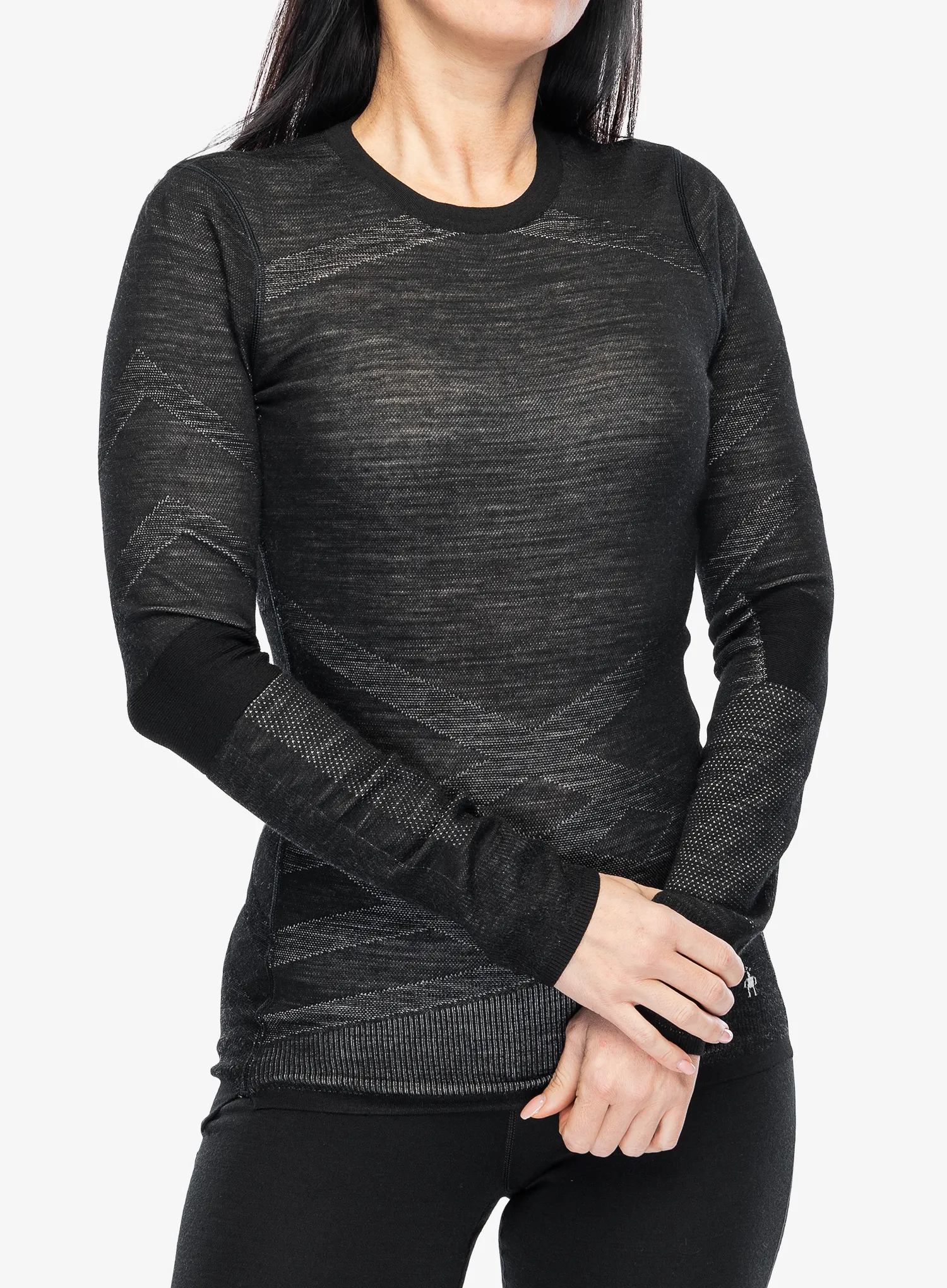 Ženska jopica Smartwool Intraknit Merino 200 Crew - black/white
