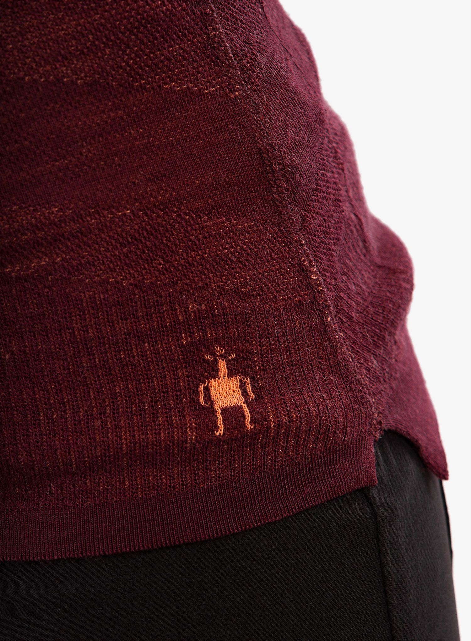 Ženska termo flis jopa Smartwool Intraknit Merino Crew - black cherry