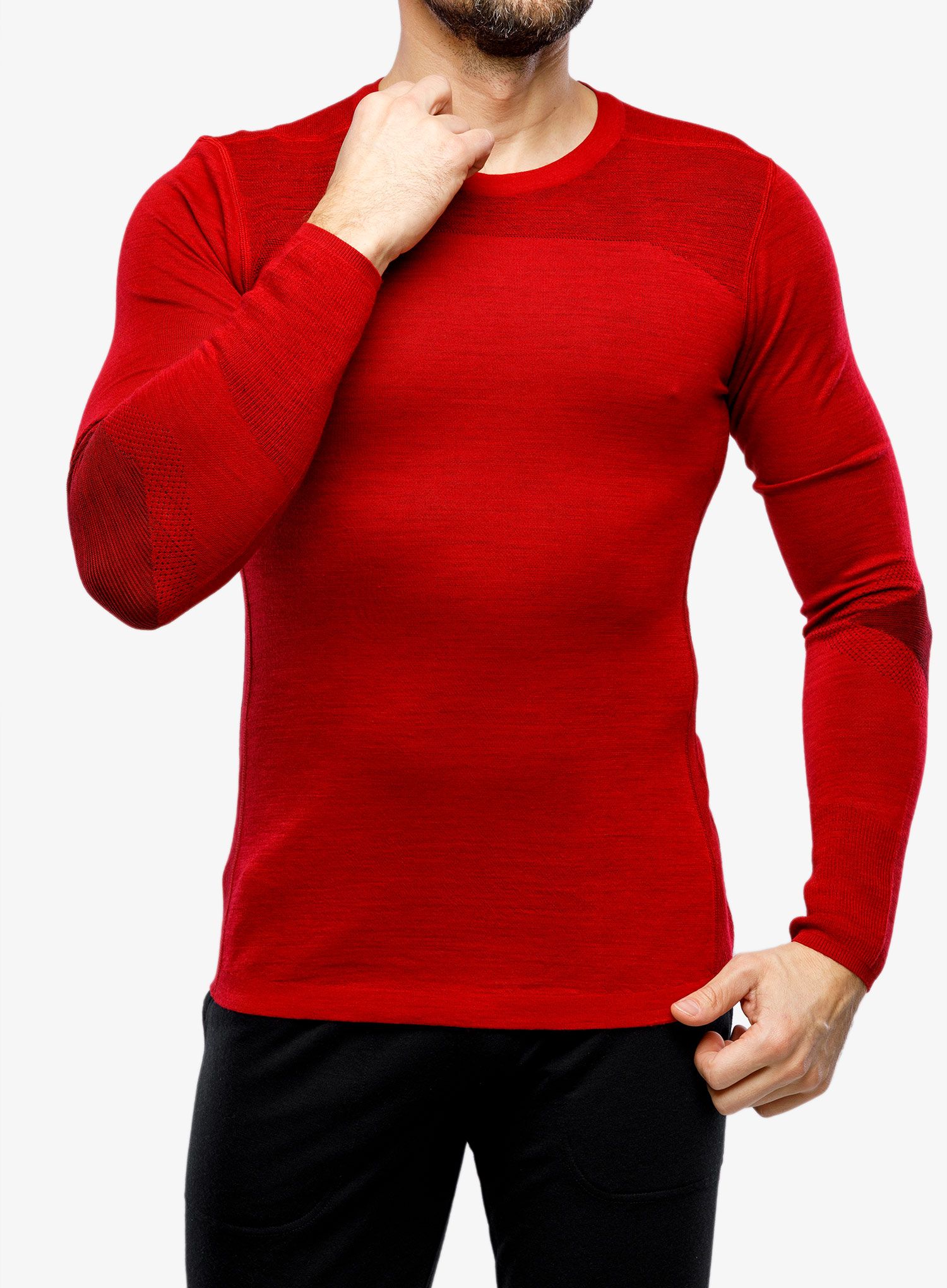 Jopica Smartwool Intraknit Thermal Merino Base Layer Crew - rythmic red