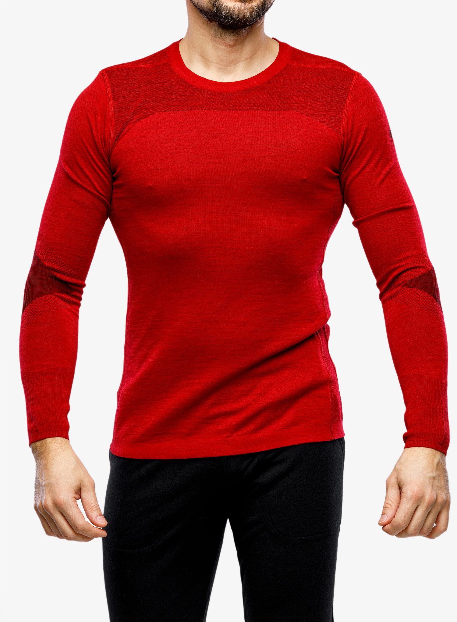 Jopica Smartwool Intraknit Thermal Merino Base Layer Crew - rythmic red