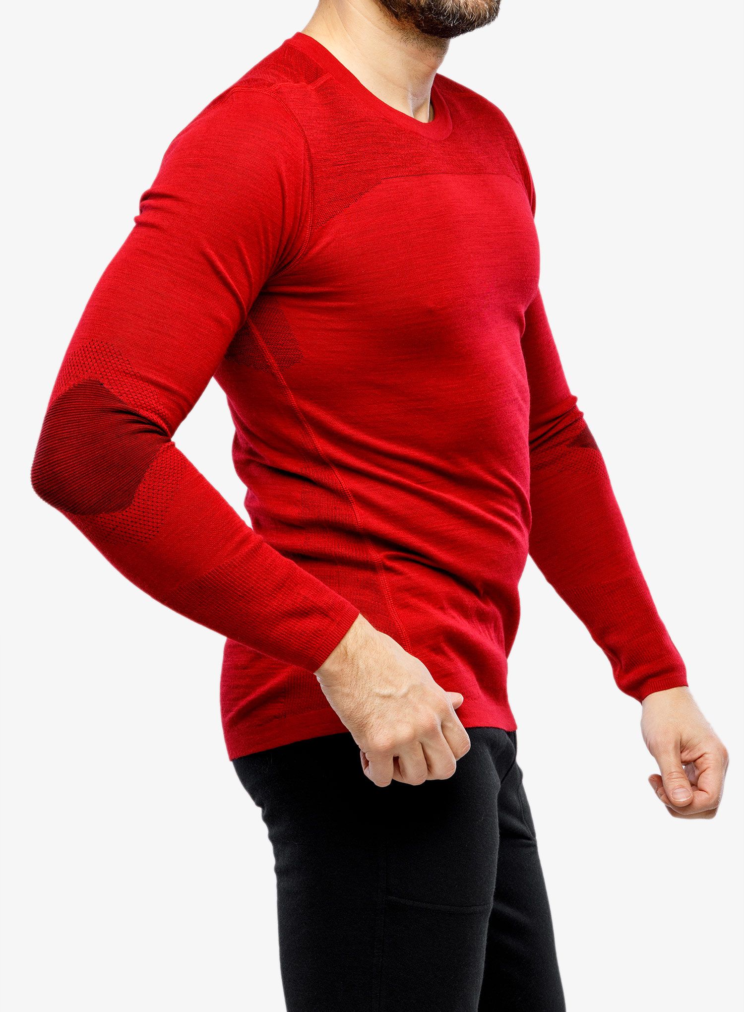 Jopica Smartwool Intraknit Thermal Merino Base Layer Crew - rythmic red