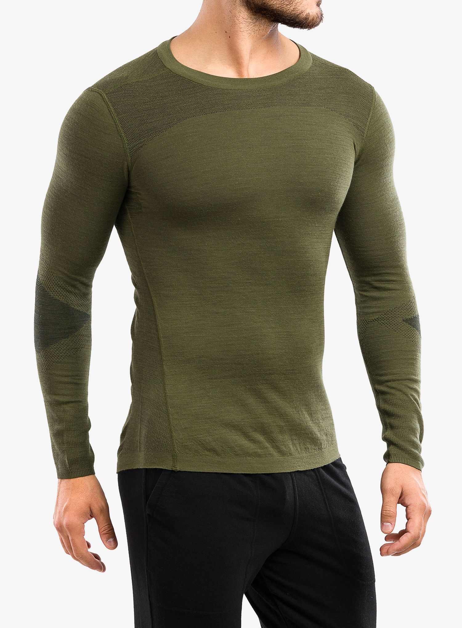 Jopica Smartwool Intraknit Thermal Merino Base Layer Crew - winter moss