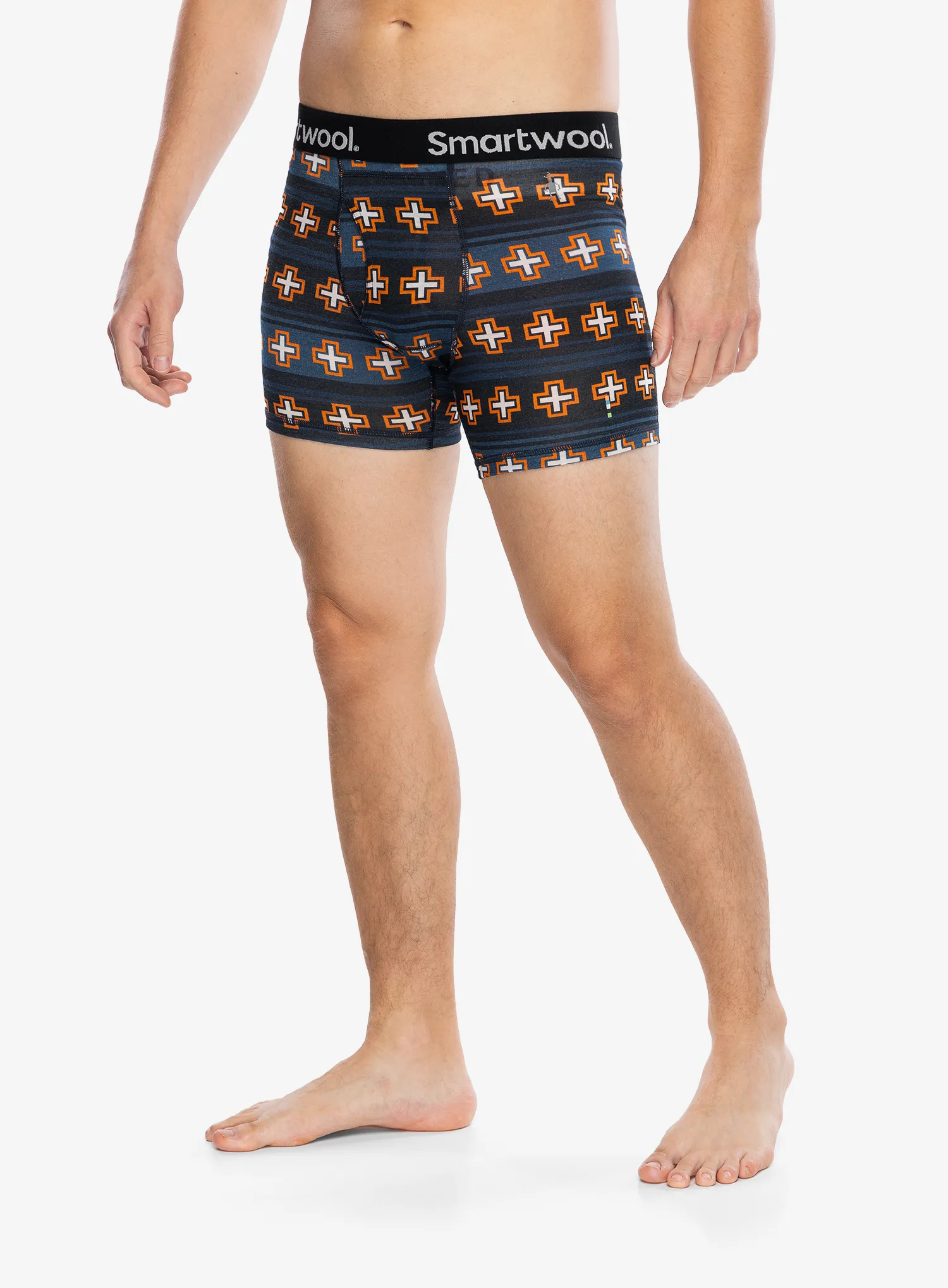 Boksarice Smartwool Merino Print Boxer Brief Boxed - deep navy paths crossed
