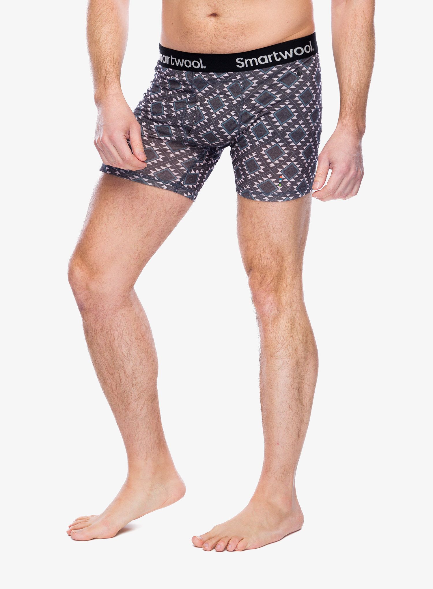 Boksarice Smartwool Merino Print Boxer Brief Boxed - medium gray