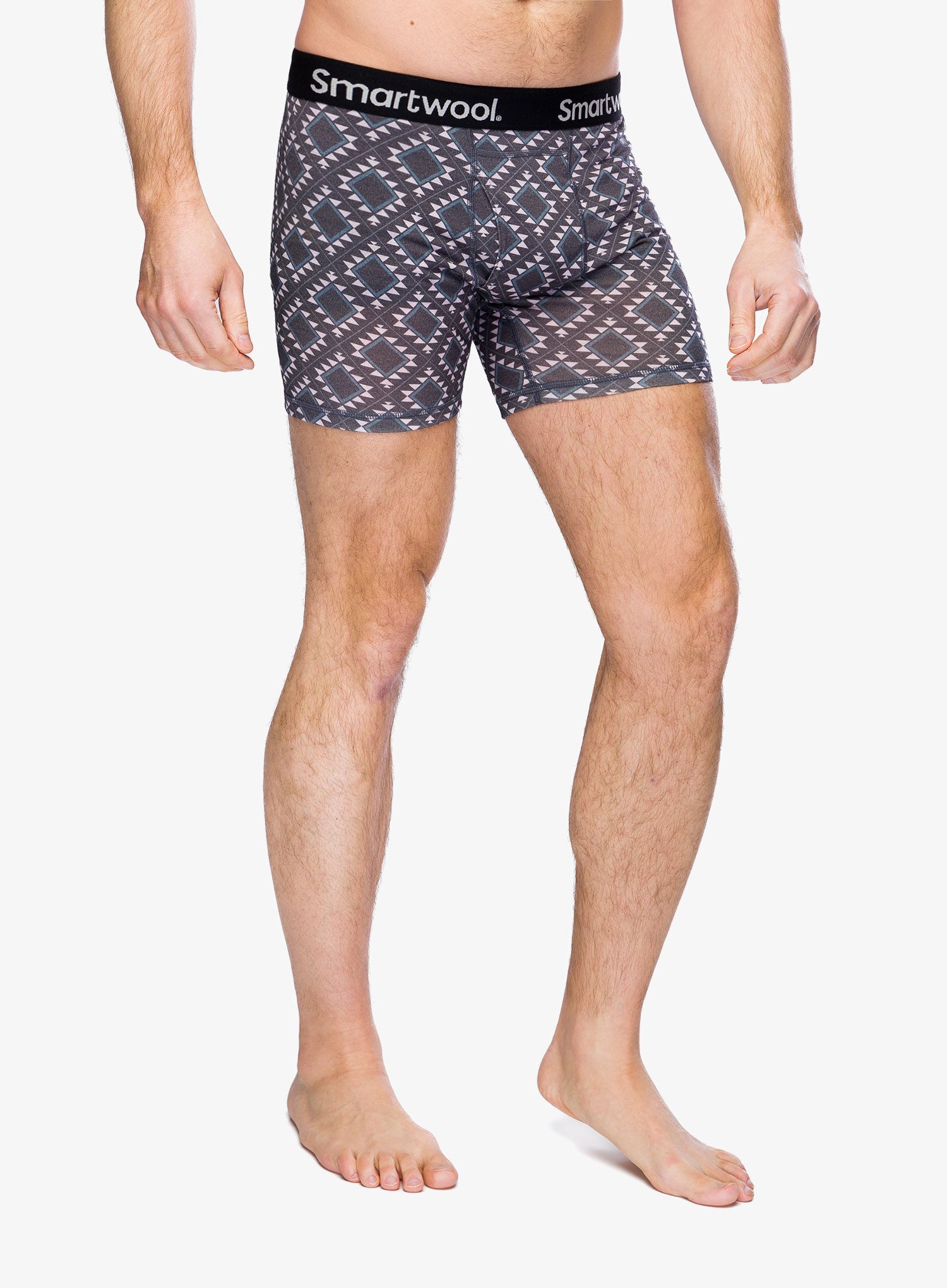 Boksarice Smartwool Merino Print Boxer Brief Boxed - medium gray