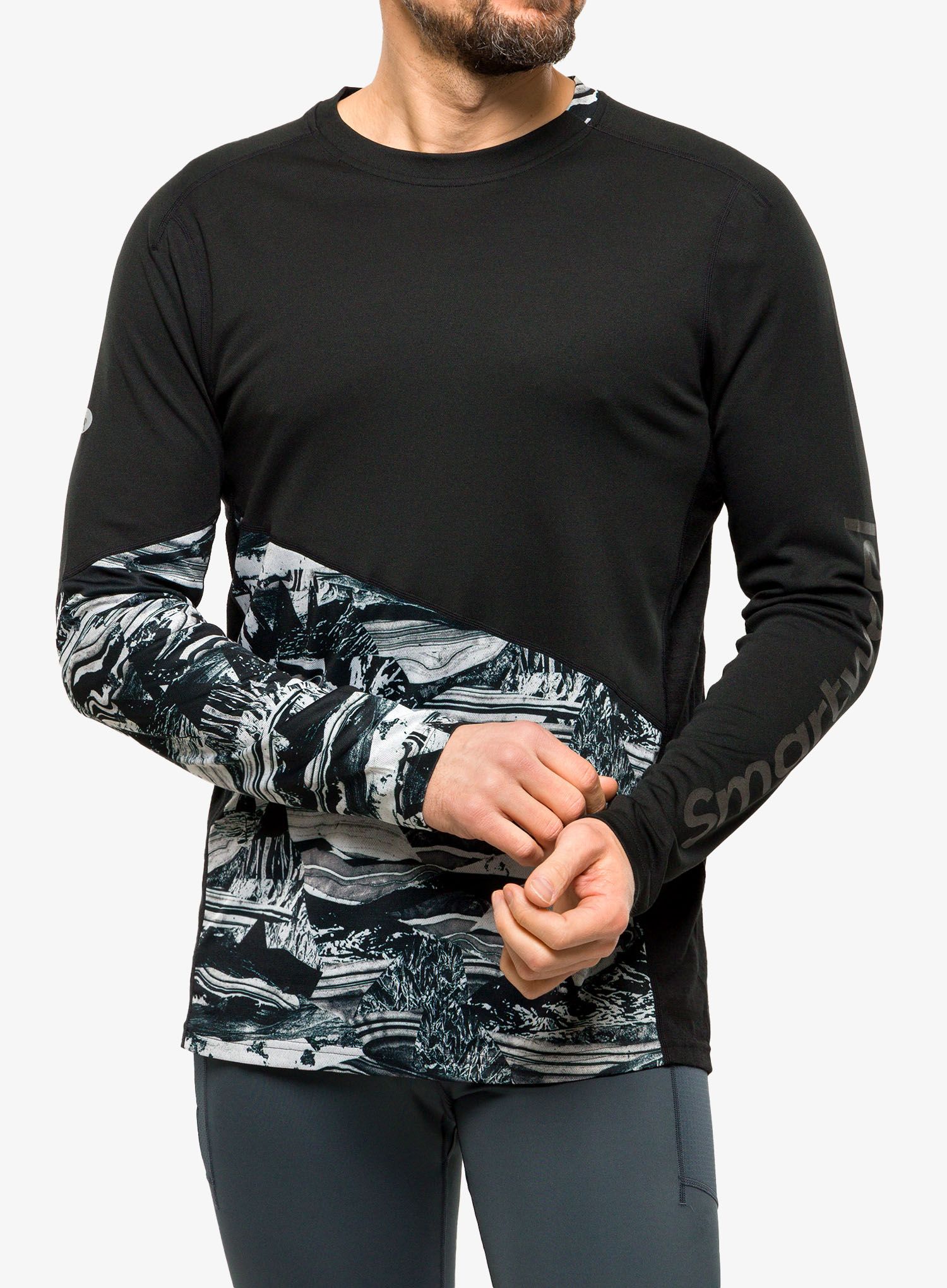 Kolesarska jopa Smartwool Mountain Bike LS Jersey - black marble giants