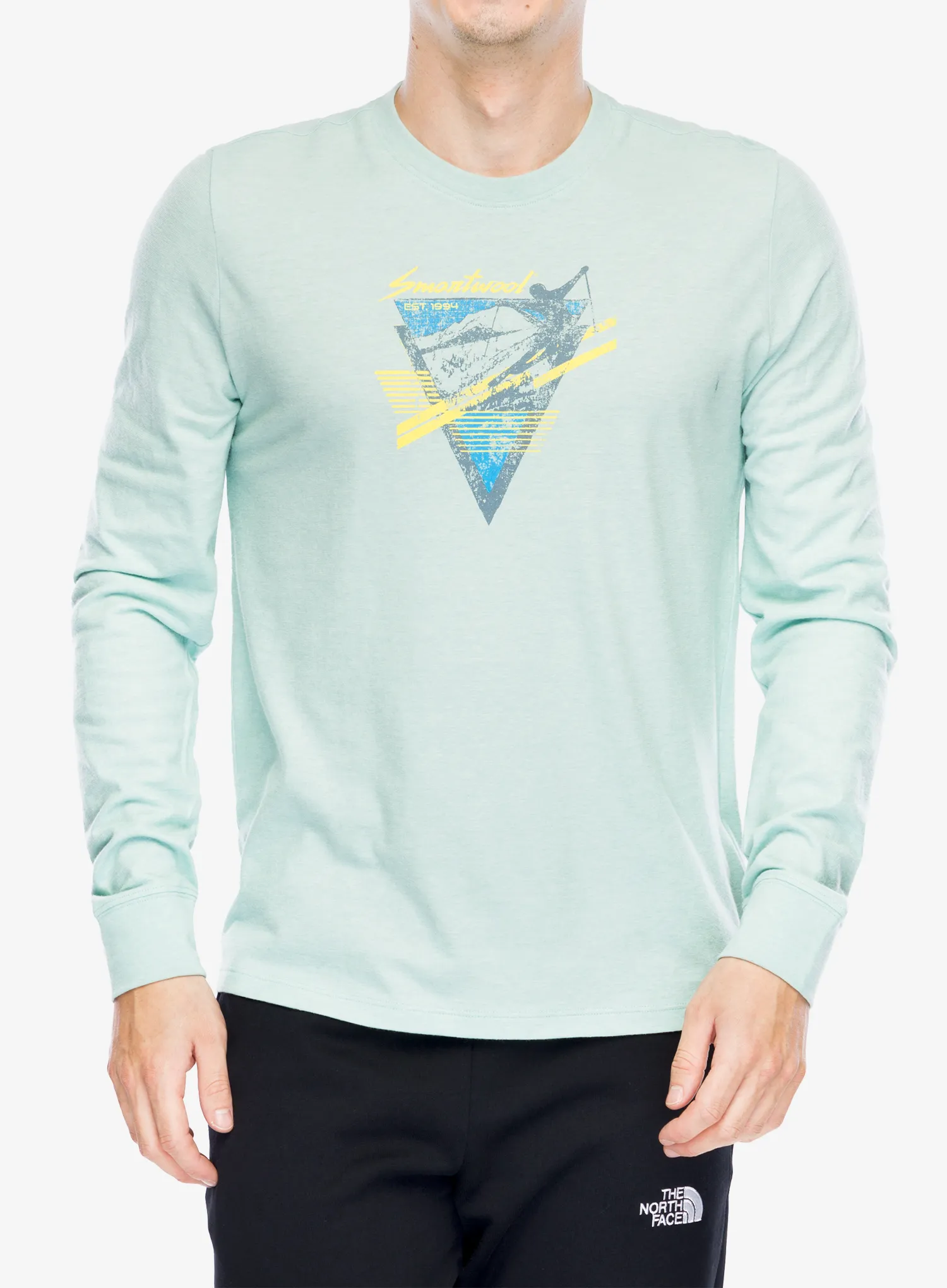 Puloverji brez kapuce Smartwool Original Shred Graphic Long Sleeve Tee - arctic green