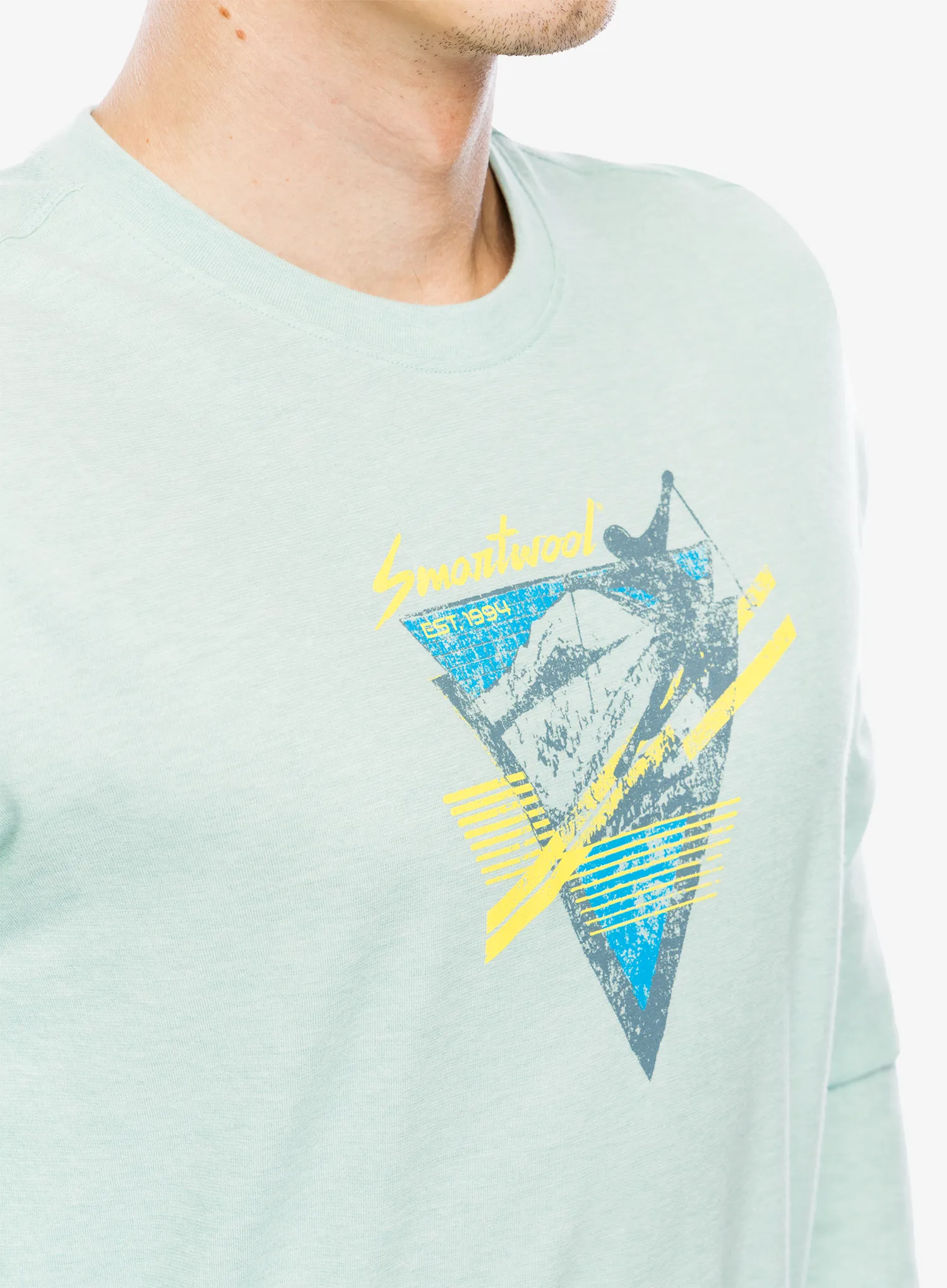 Puloverji brez kapuce Smartwool Original Shred Graphic Long Sleeve Tee - arctic green