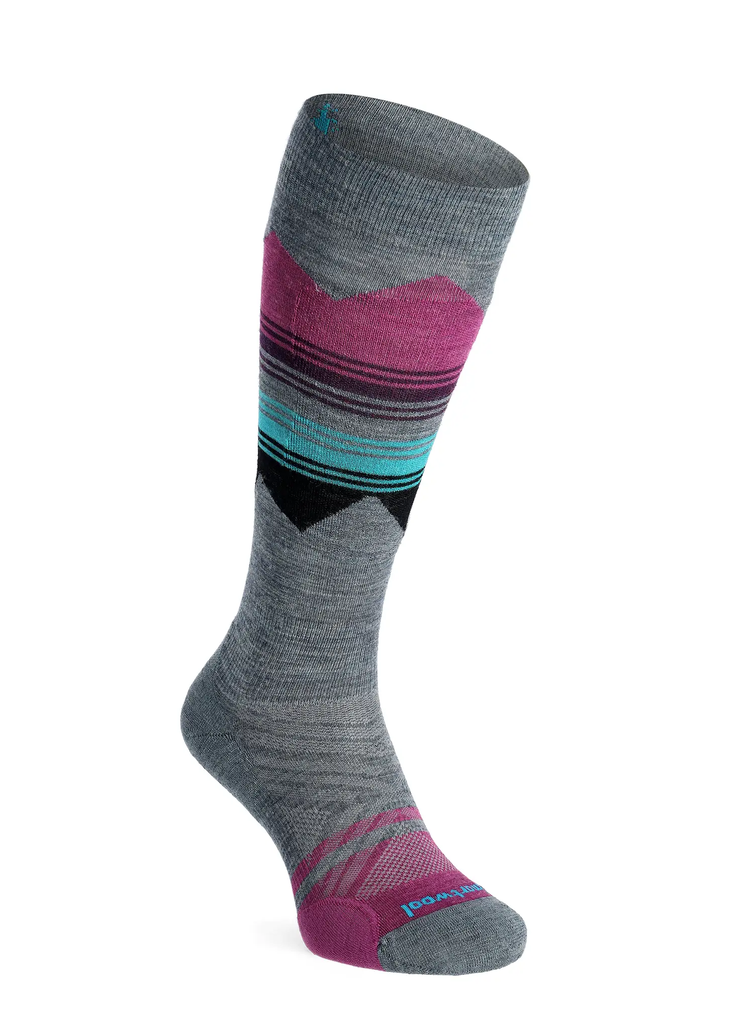 Ženske nogavice Smartwool Ski TC Pattern OTC Socks - pewter blue