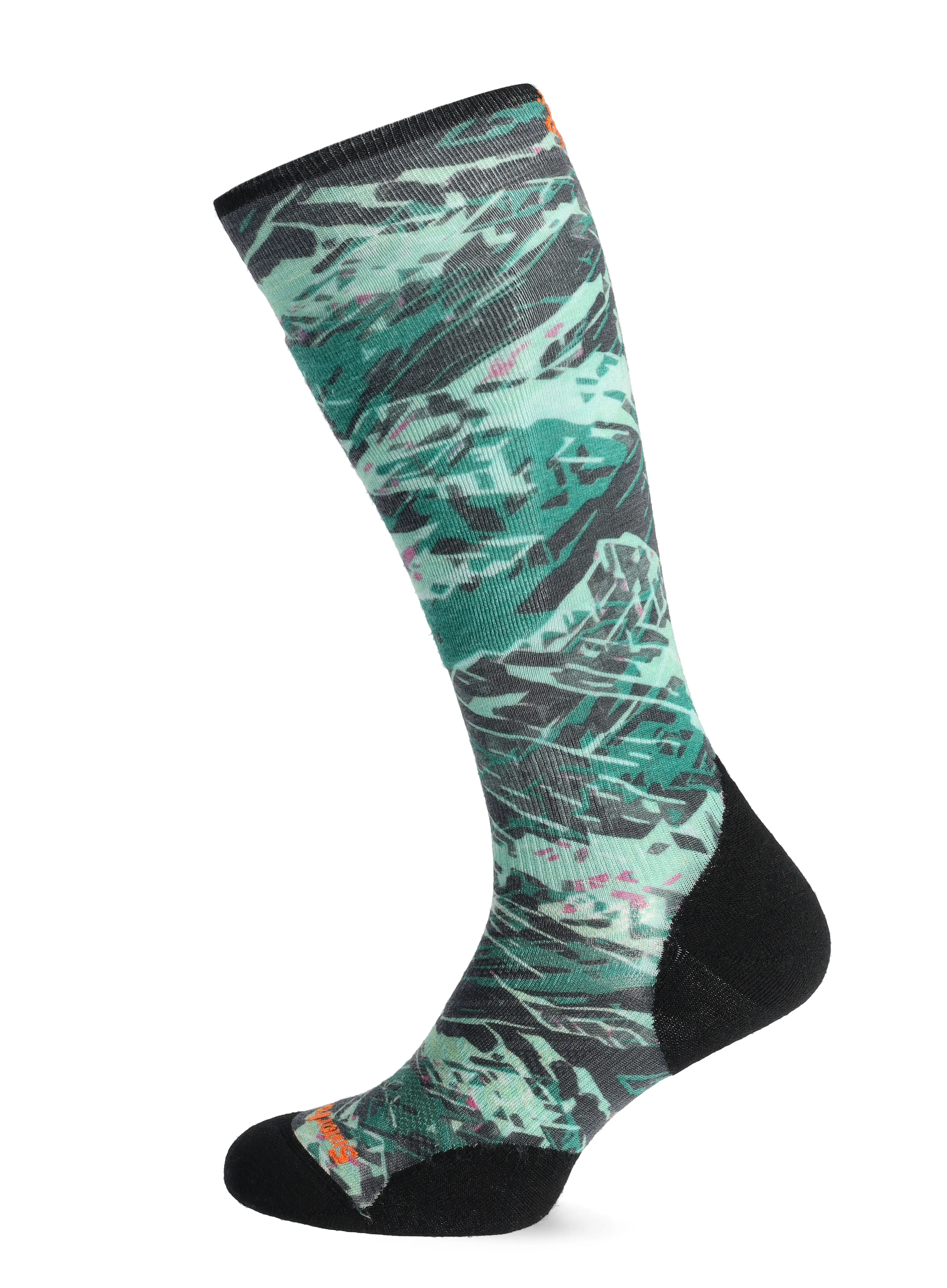 Smučarske nogavice Smartwool Ski Targeted Cushion Green Slopes Print OTC  Socks - black
