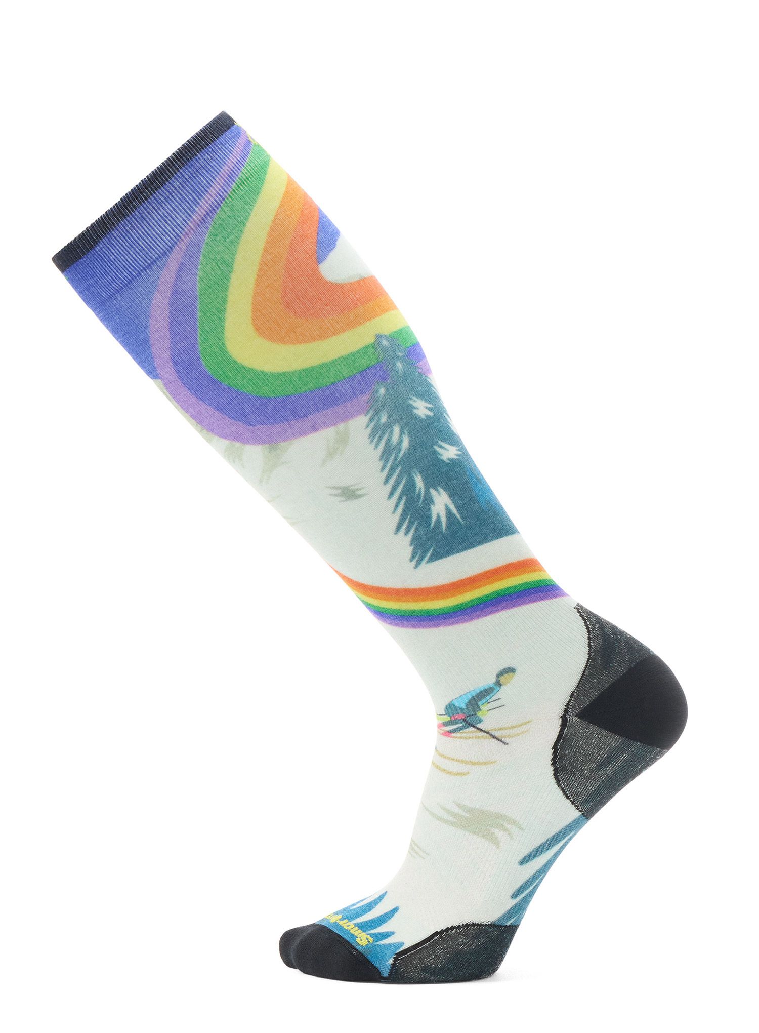 Smučarske nogavice Smartwool Ski Zero Cushion Rainbow Trails Print OTC Socks - laguna blue