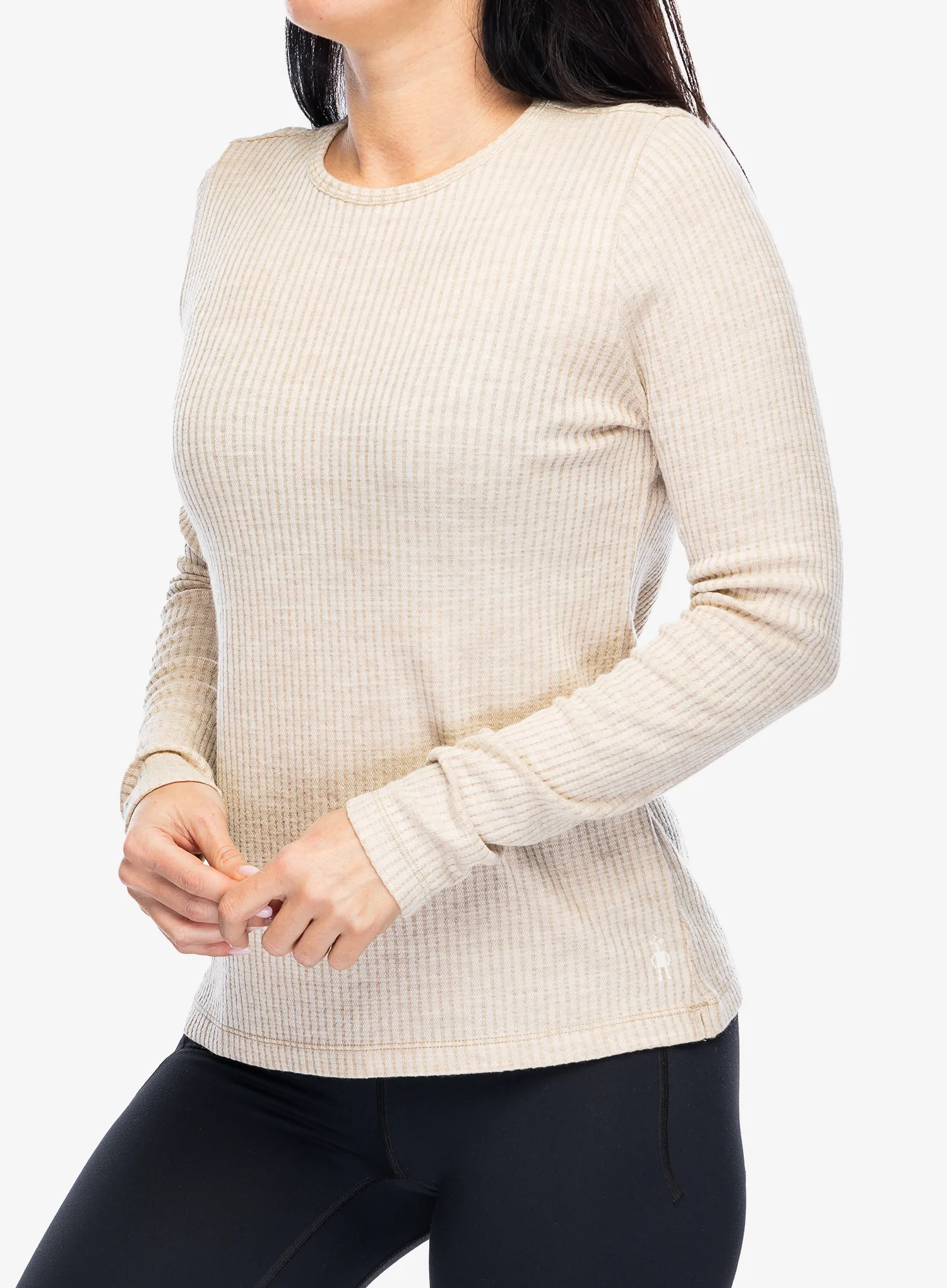 Ženska jopica brez kapuce Smartwool Thermal Merino Rib Crew - toasted coconut h