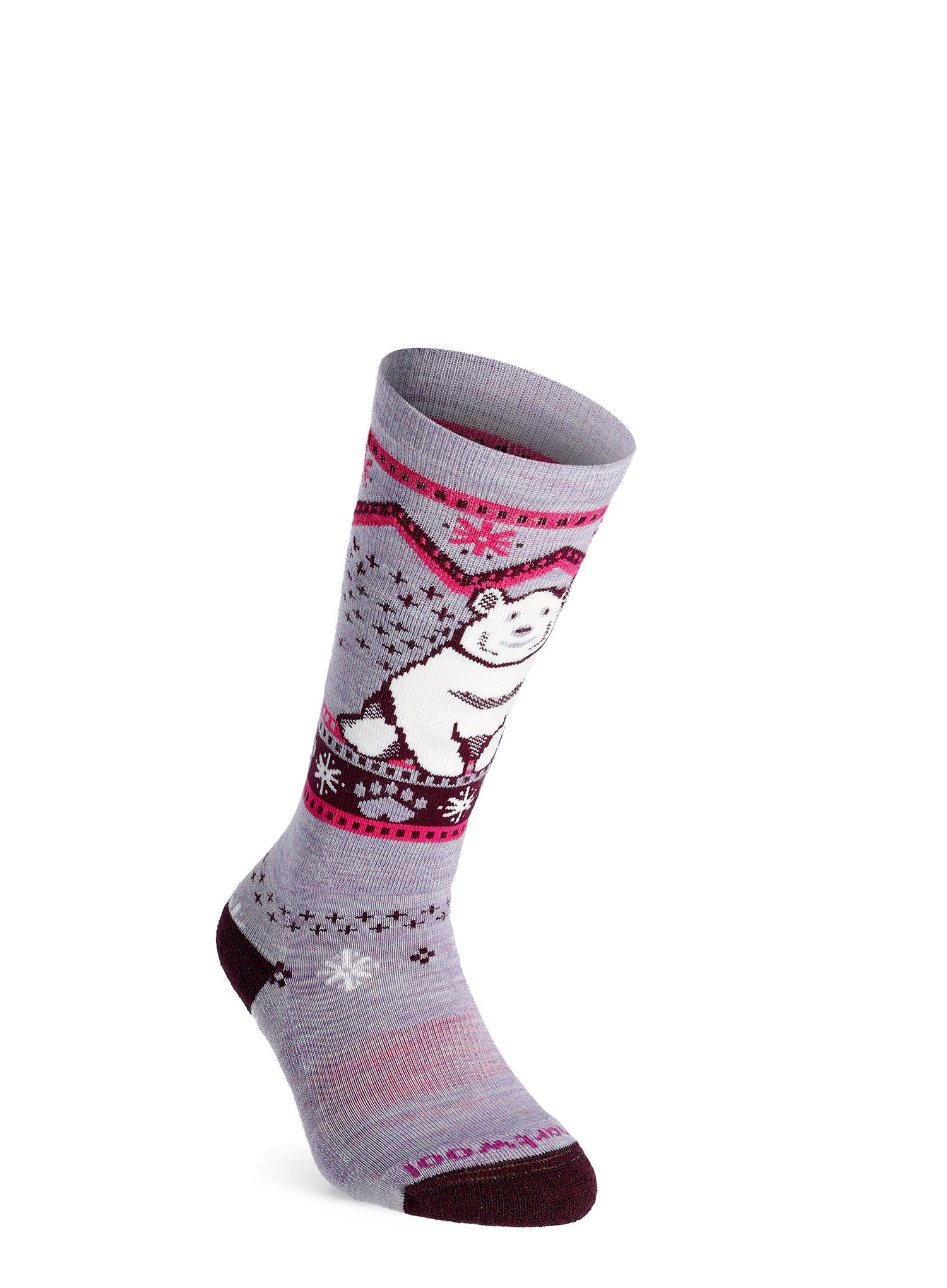 Otroške nogavice Smartwool Wintersport Full Cushion Polar Bear Pattern OTC  - purple eclipse