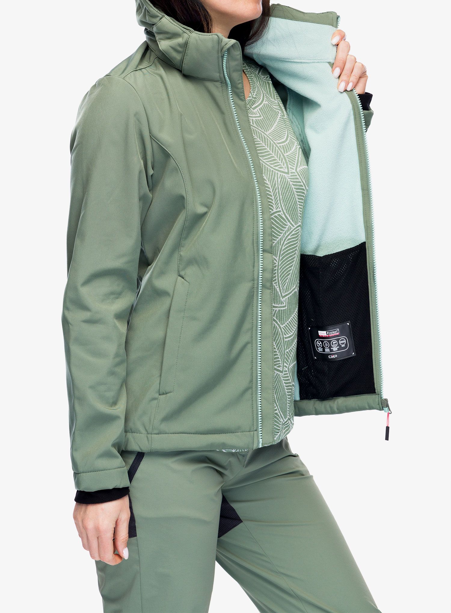 Ženski softshell CMP Wilma Jacket Zip Hood - salvia