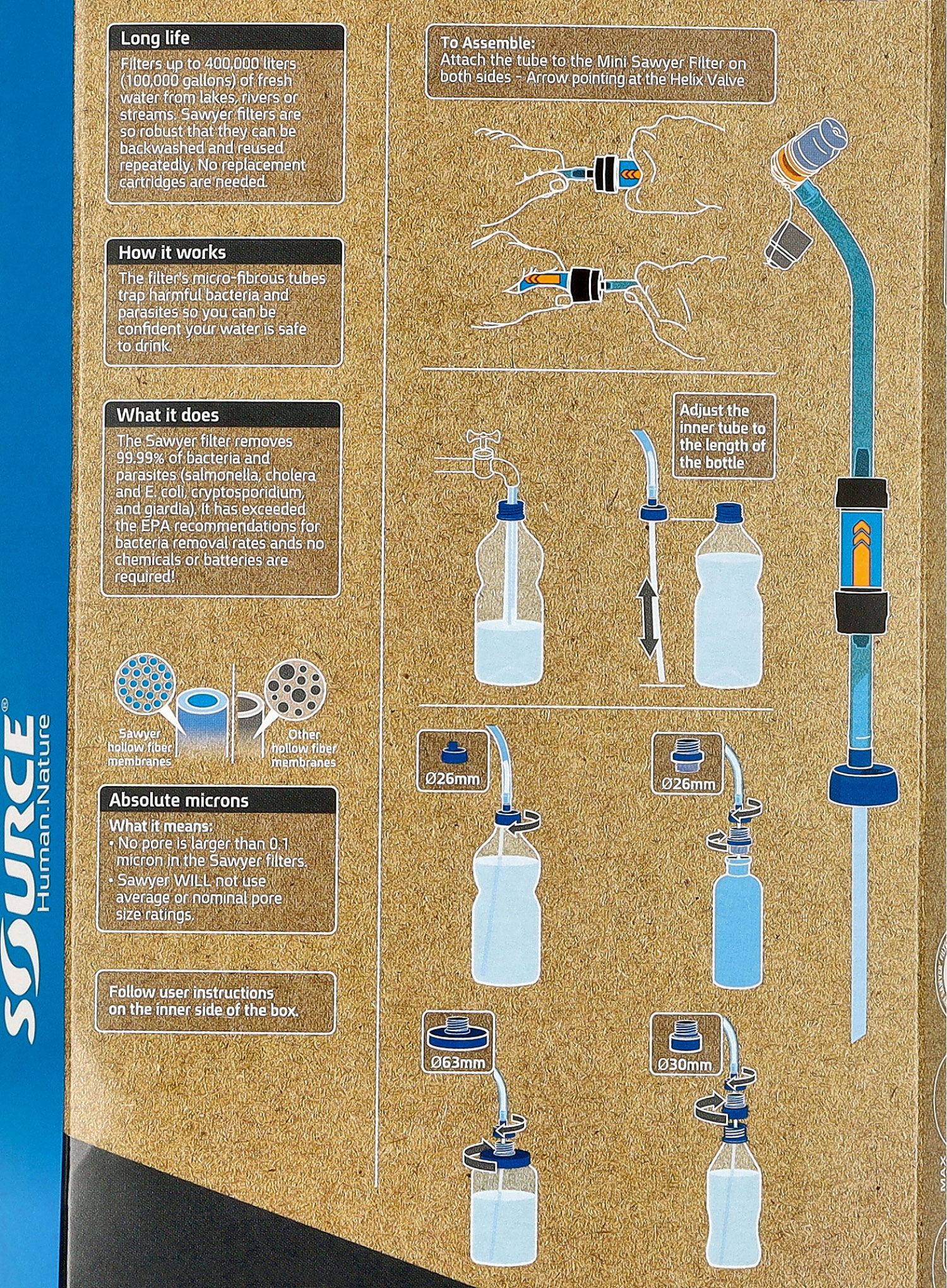 Cevka Source Convertube + Filter - transparent/blue