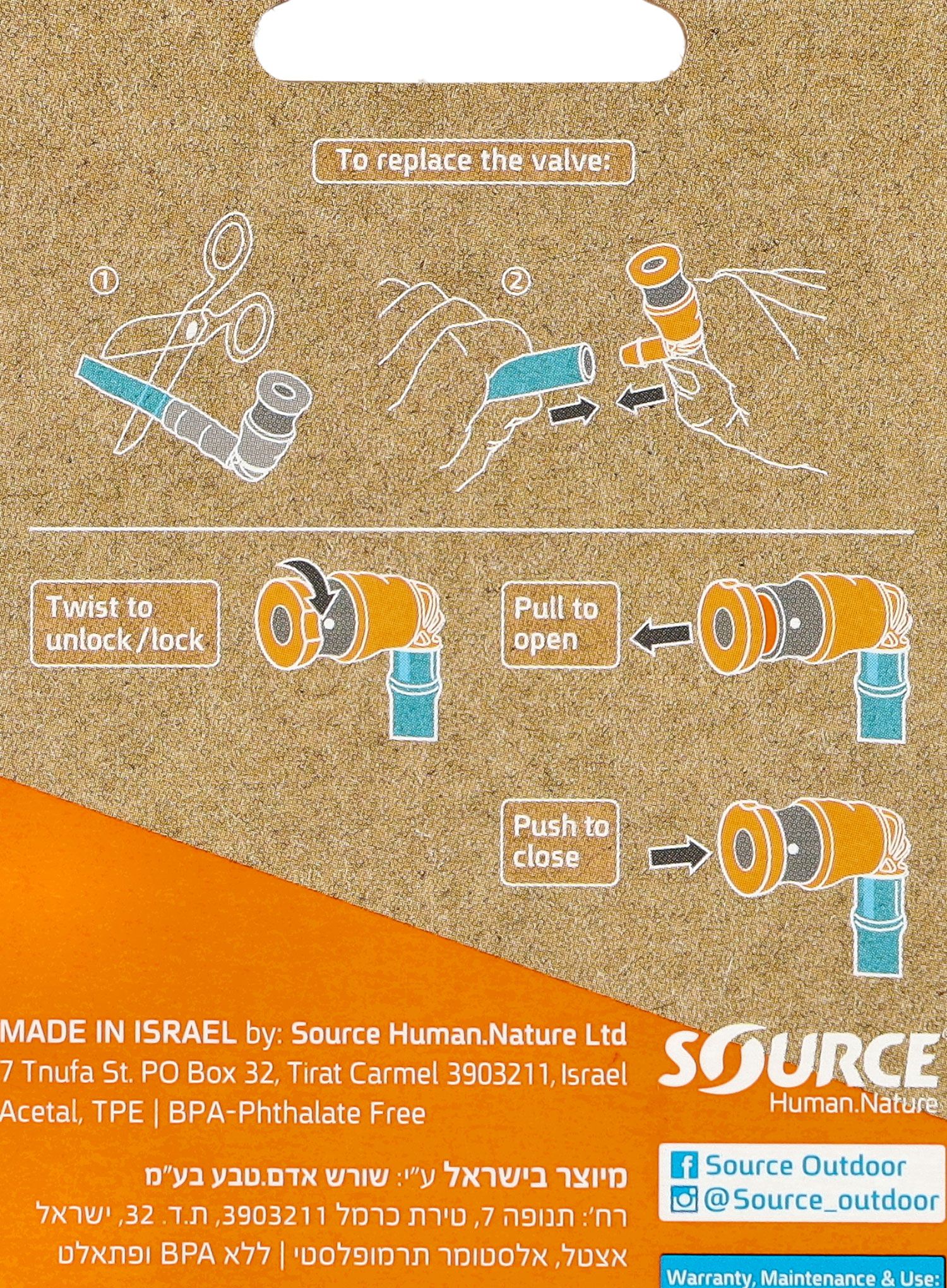 Ustnik Source Storm Valve - orange