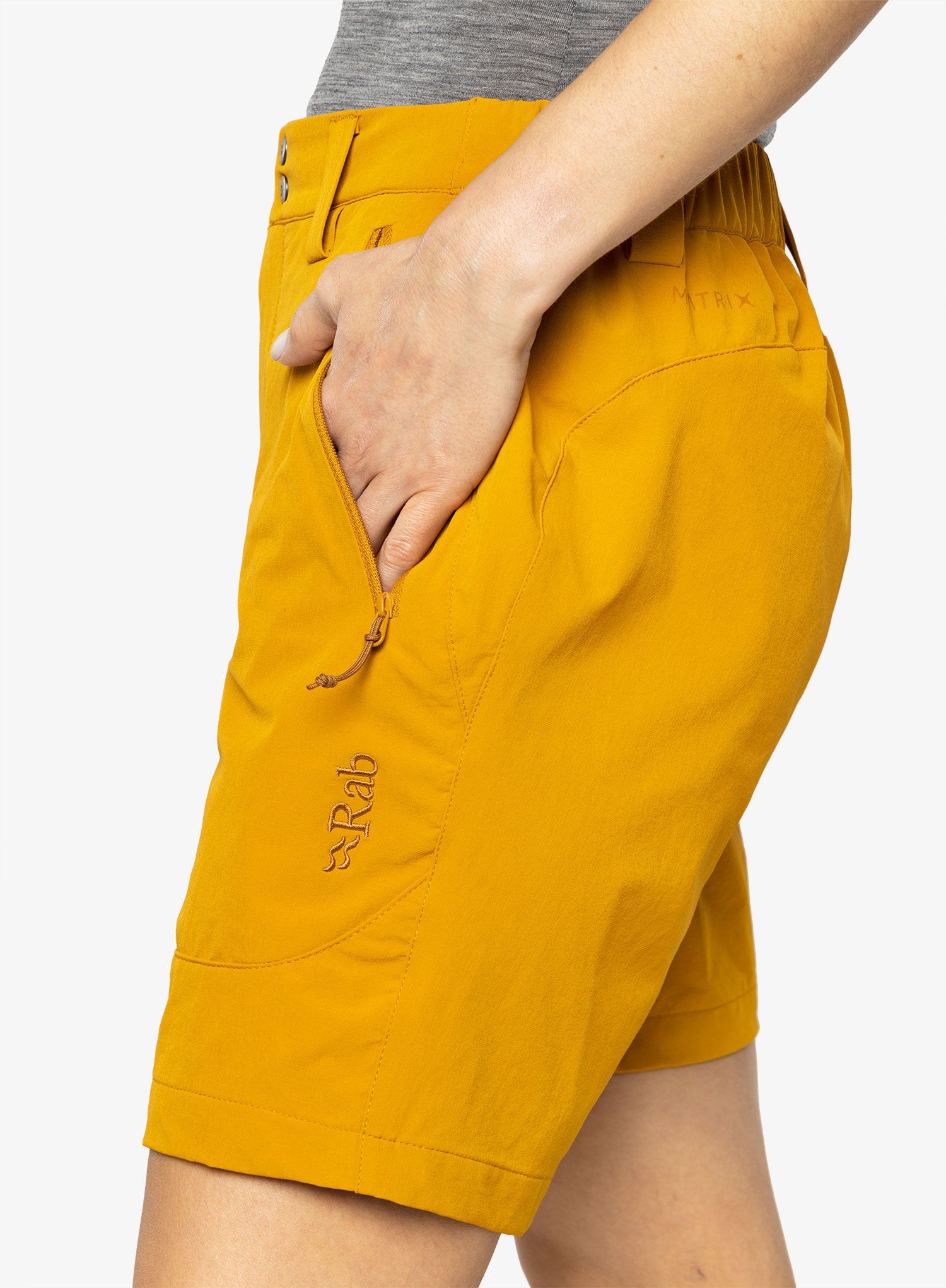 Ženske pohodniške kratke hlače Rab Torque Mountain Shorts - dark butternut