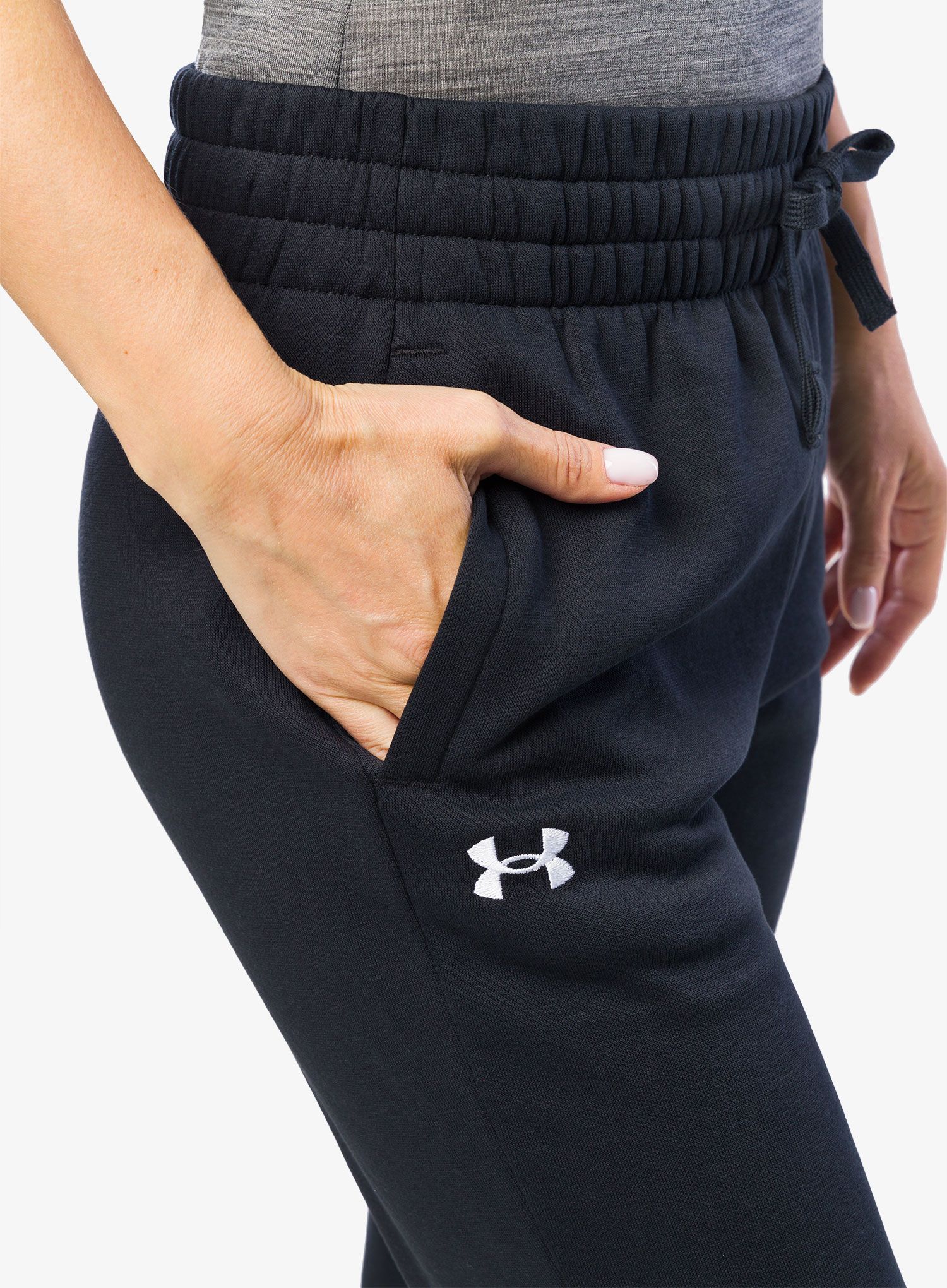 Ženske hlače Under Armour Rival Fleece Joggers - black/white