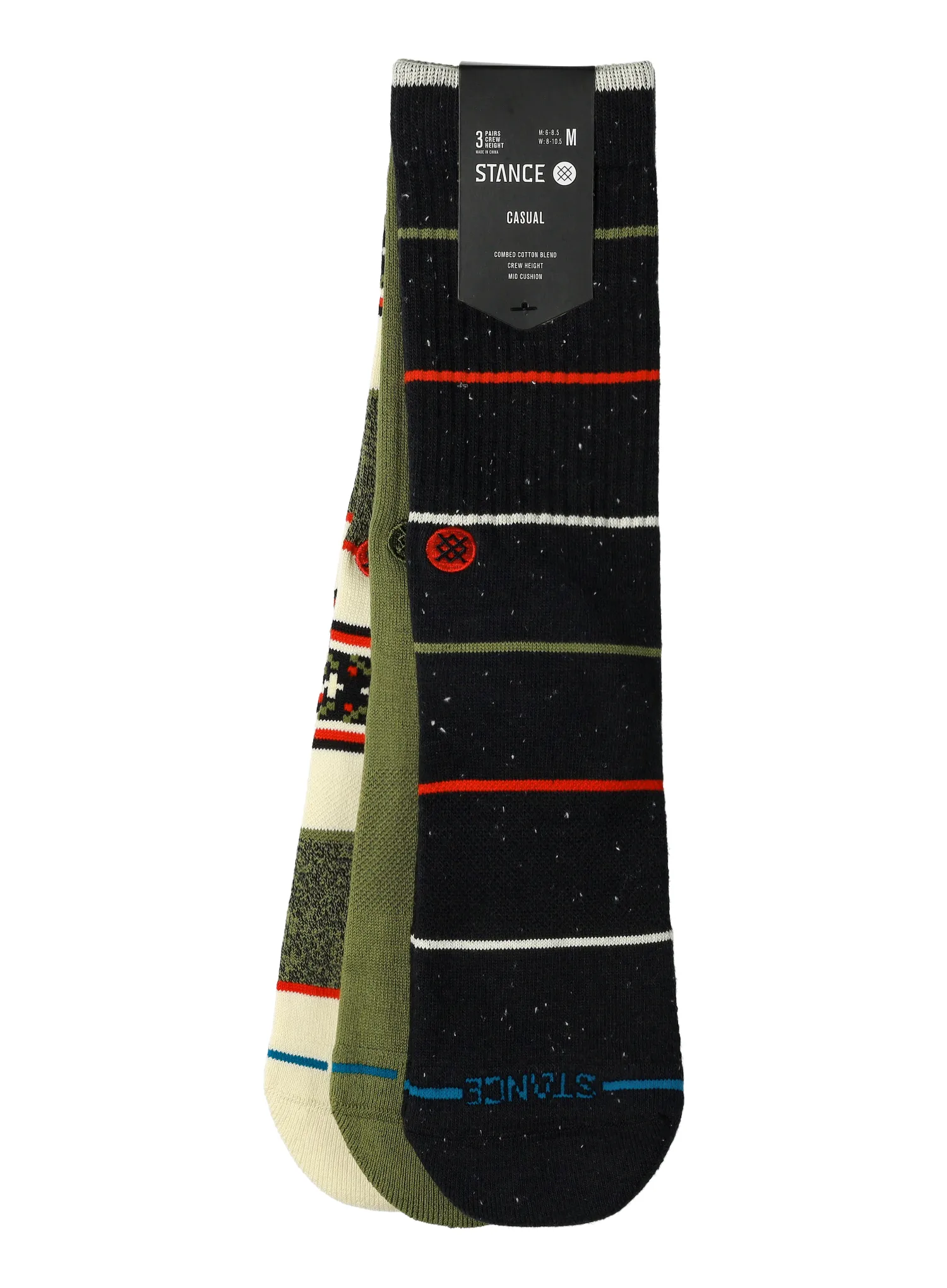 Nogavice Stance Greetings Crew 3-Pack - black
